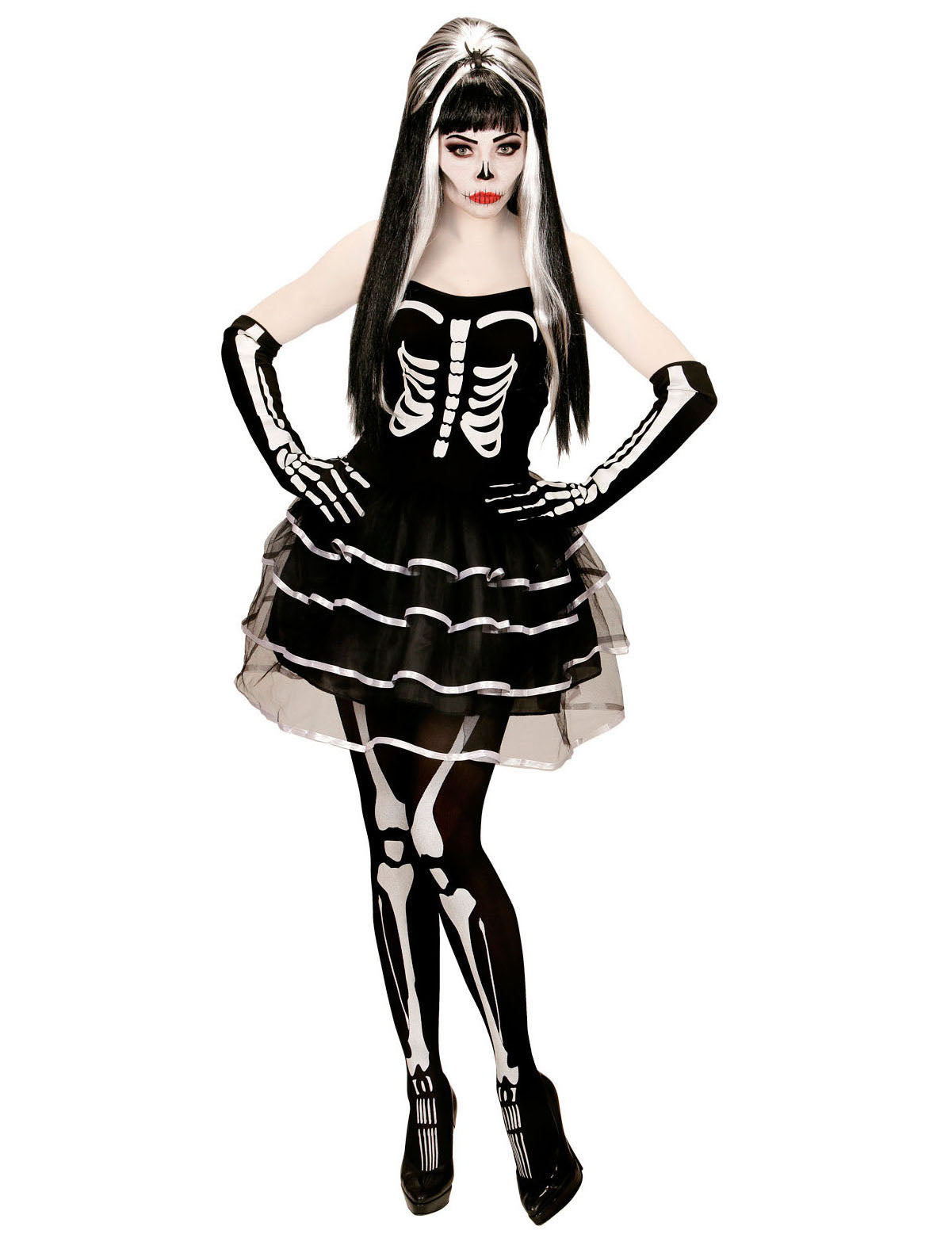 Halloweenská žena kostra masku
