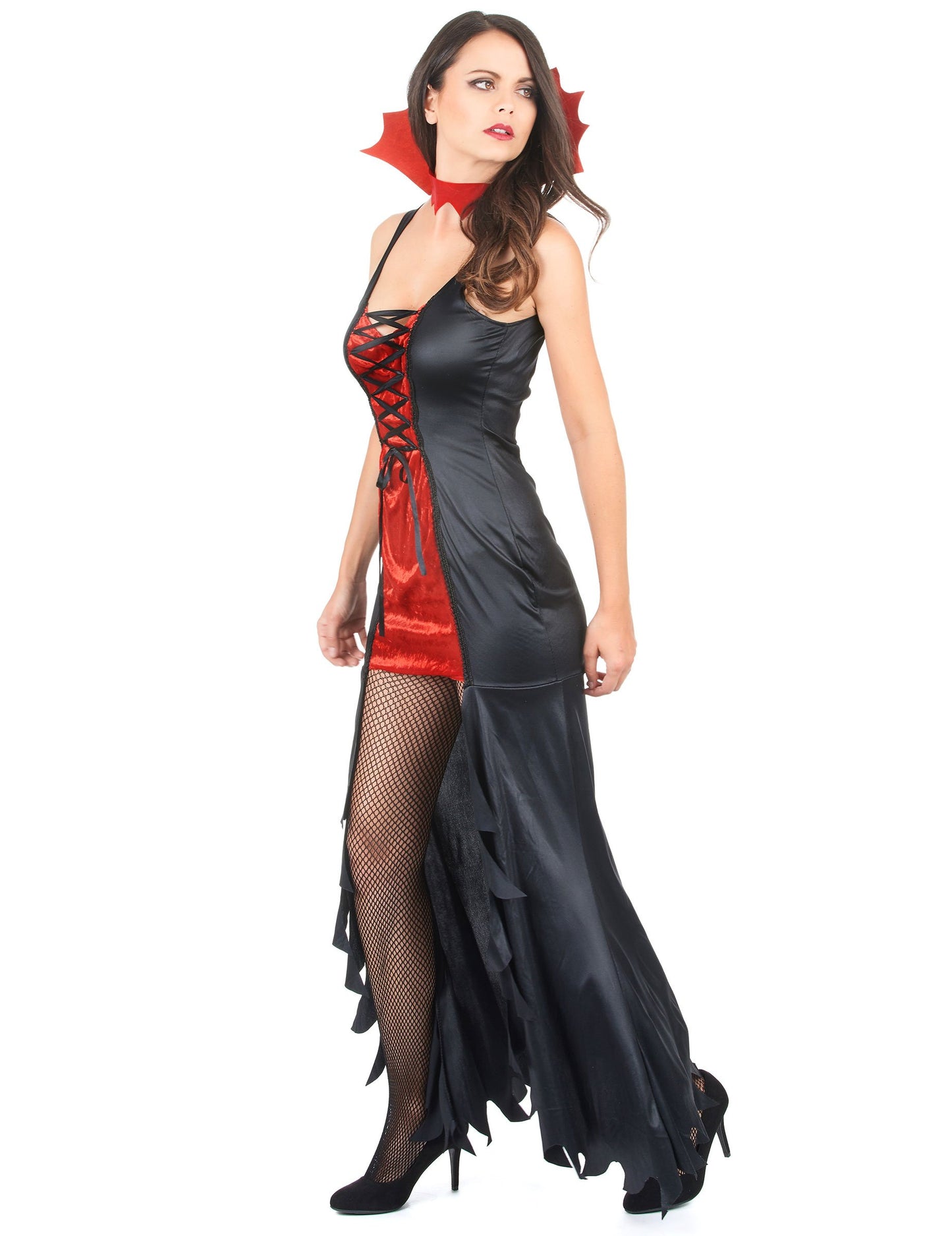Dámský červenočerný upírský kostým na Halloween