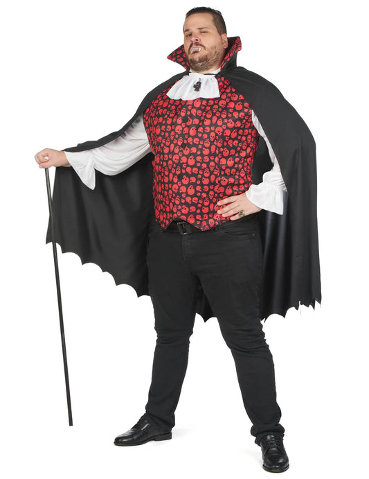 Párový kostým pro plnější postavy upír Halloween pro dospělé