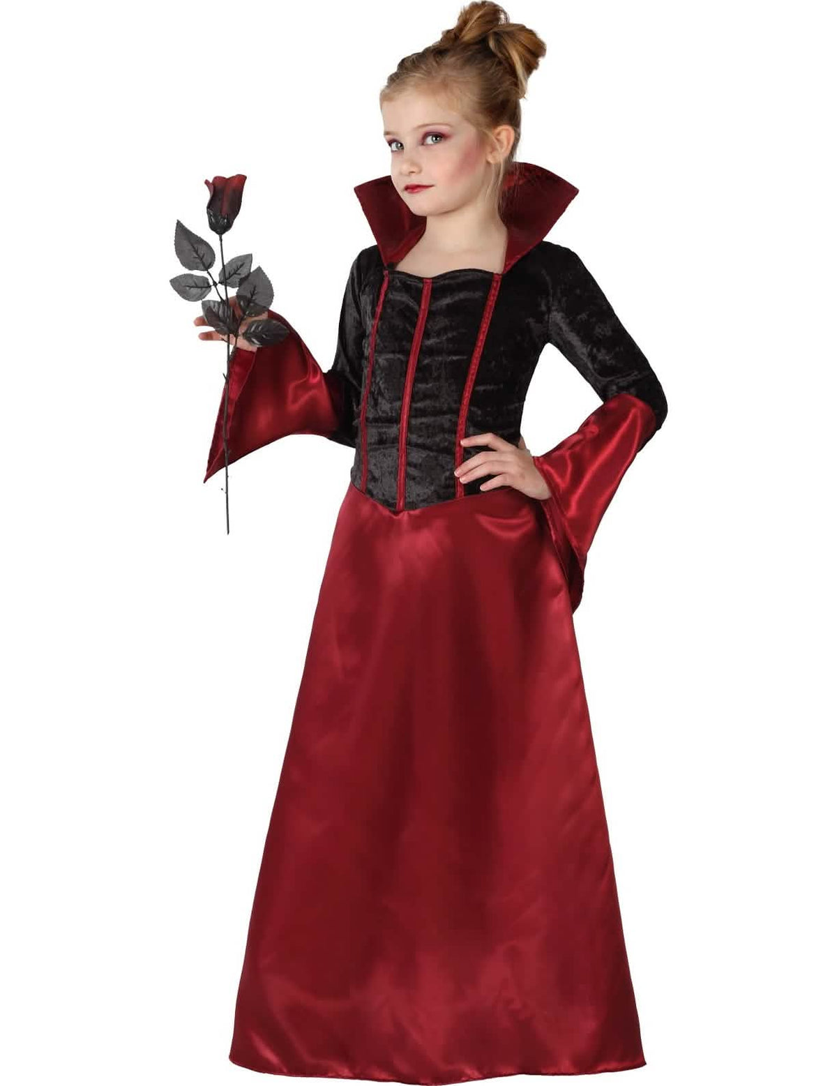 Kostým upíra pro dívka červená a černá d halloween