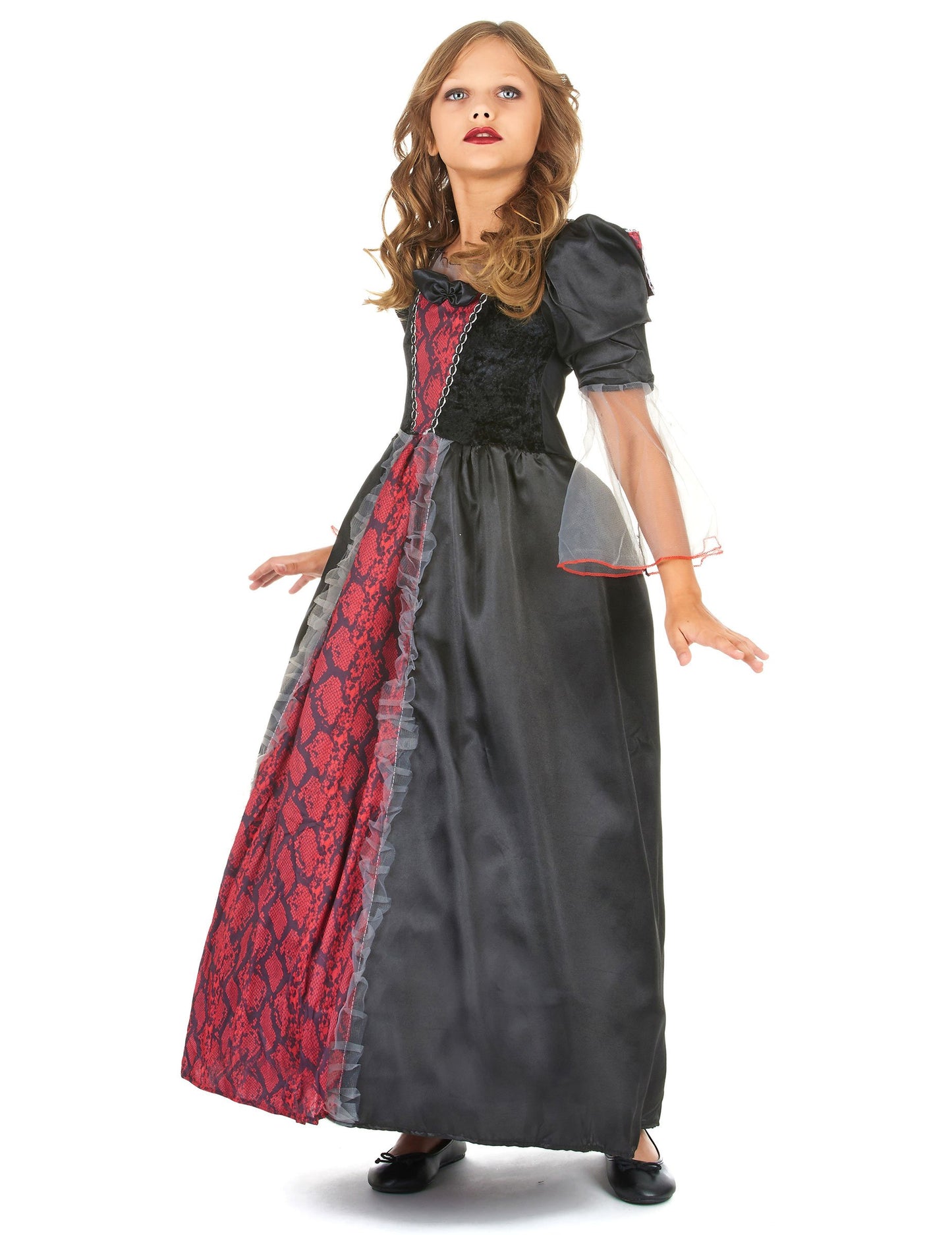 Dívčí červenočerný upírský kostým