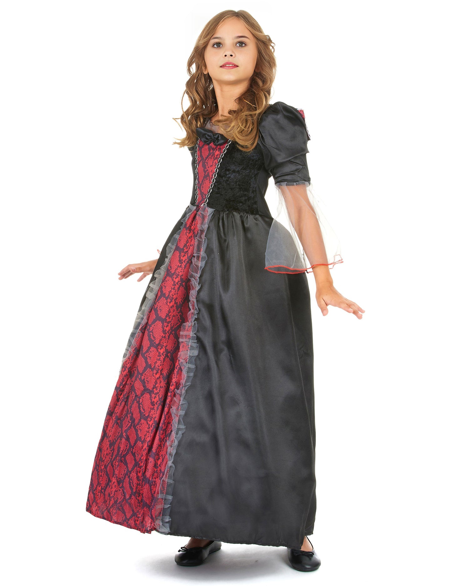Dívčí červenočerný upírský kostým