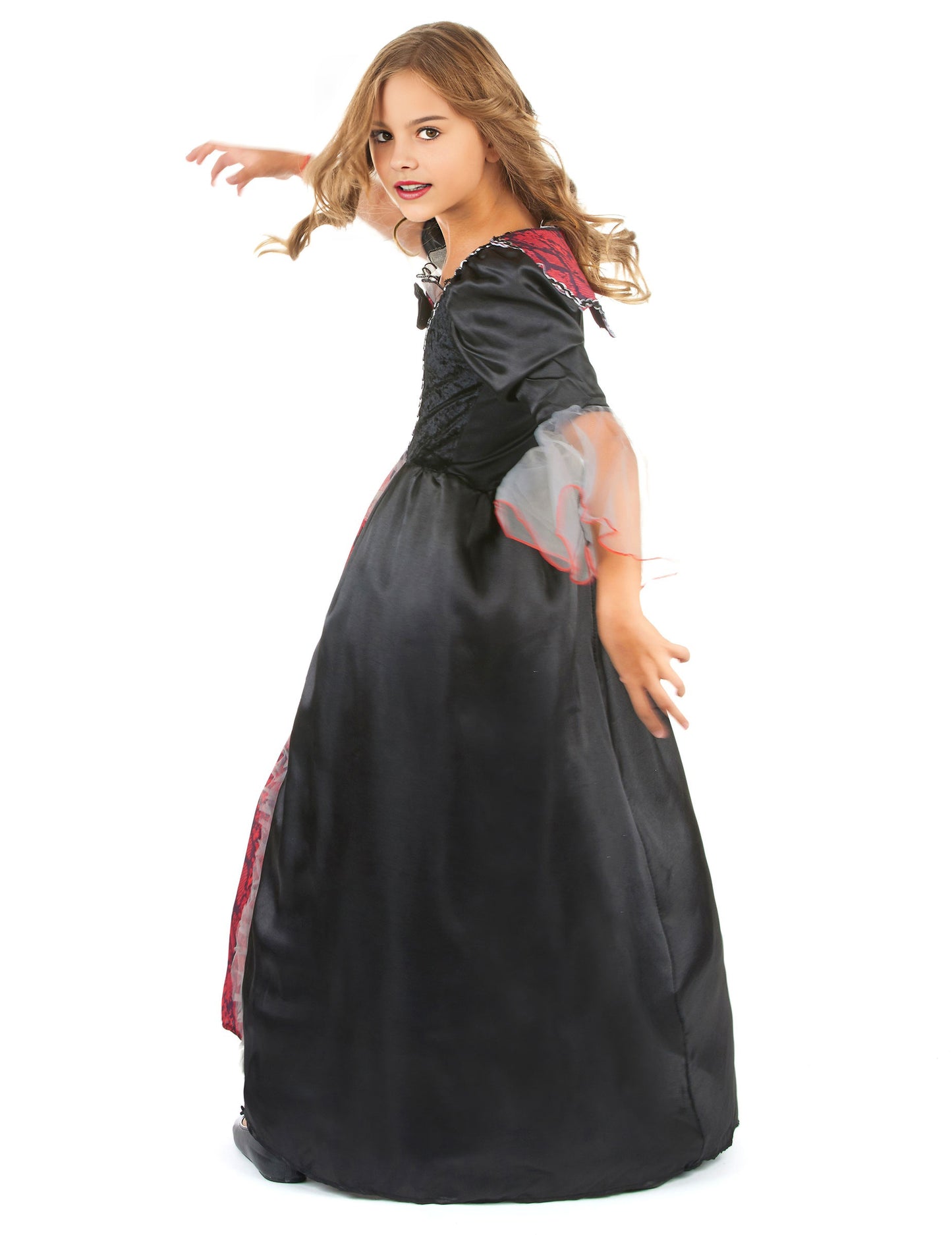 Dívčí červenočerný upírský kostým