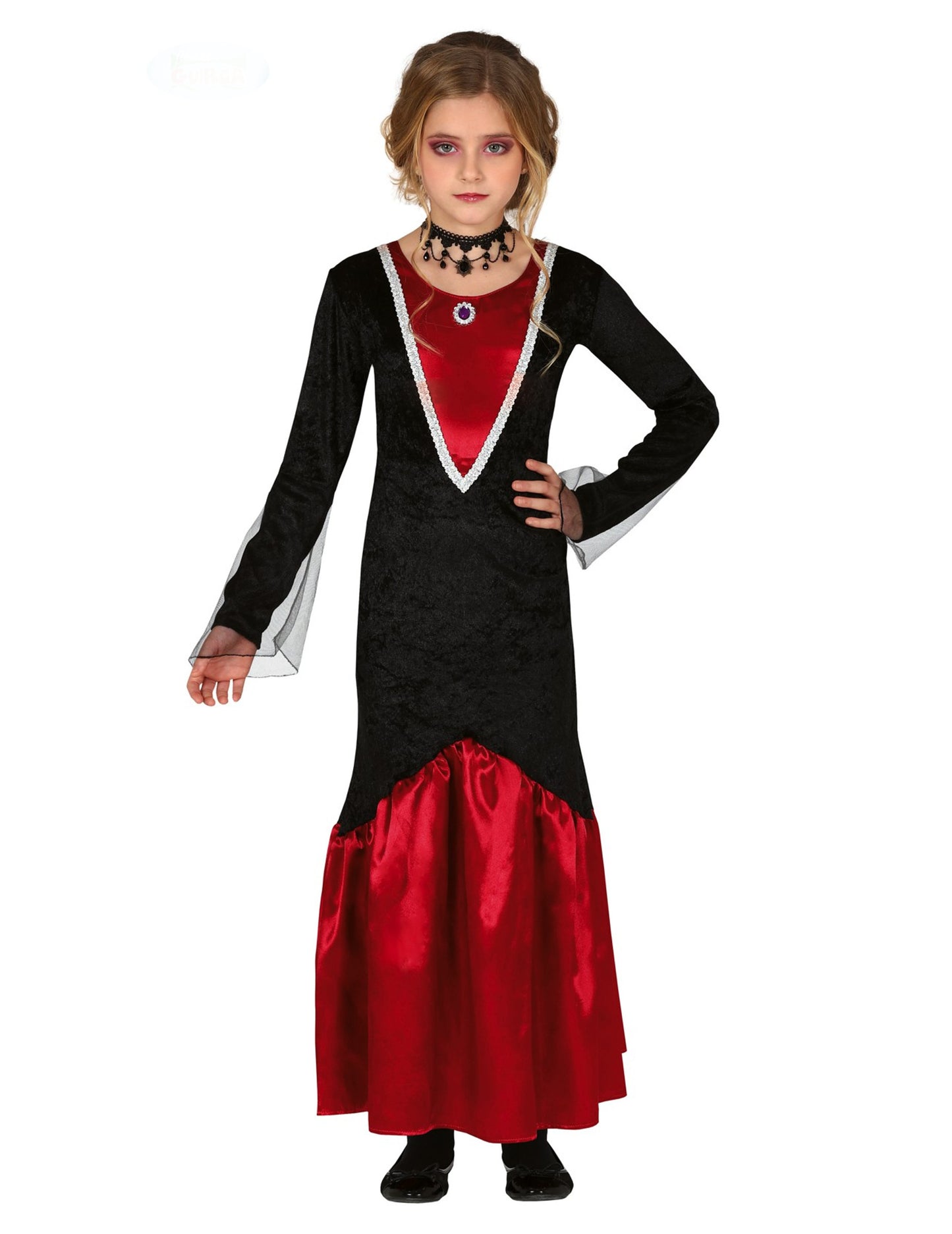 Dívčí červenočerný upírský kostým