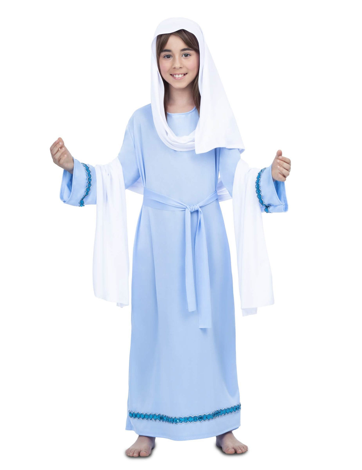 Kostým Panny Marie pro dívku modrá a bílá