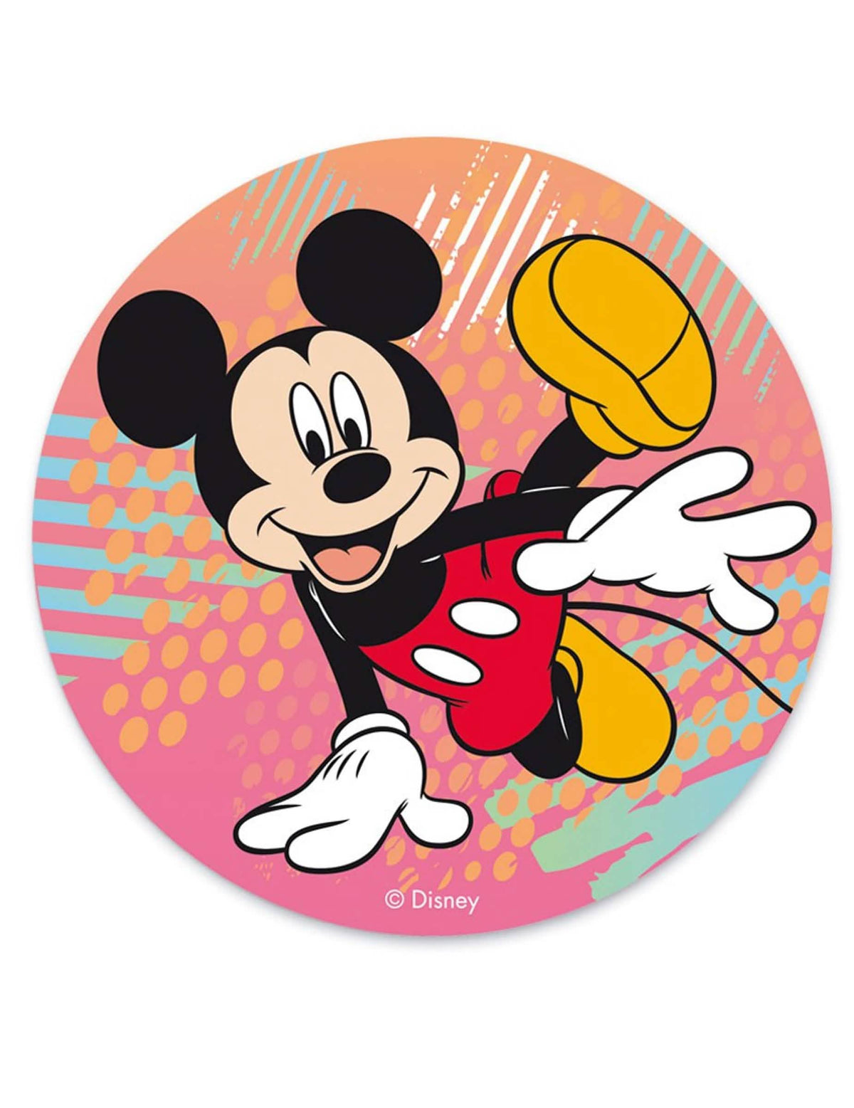 Bezlepkový oplatkový disk Mickey Mouse tanečník růžová a vícebarevné