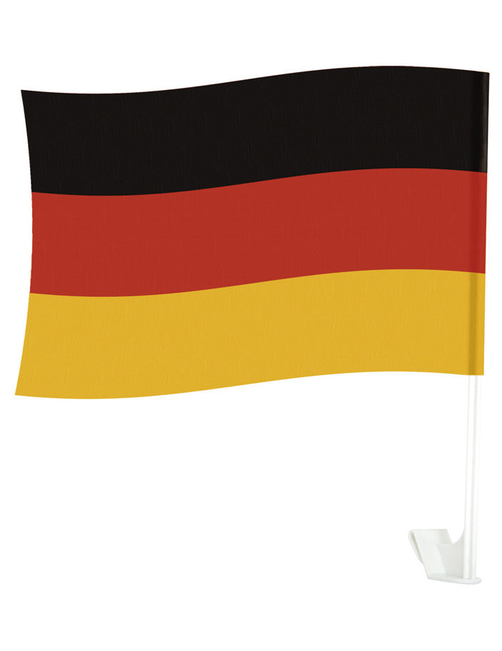 Drapeau pour voiture Allemagne pour supporters noir rouge et jaune