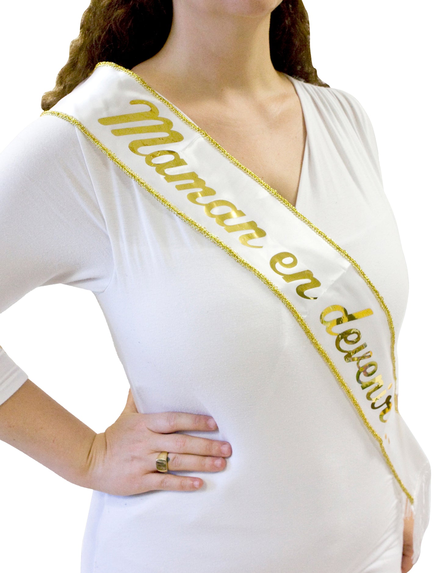 Saténový šátek pro nastávající maminky 75 x 9,5 cm