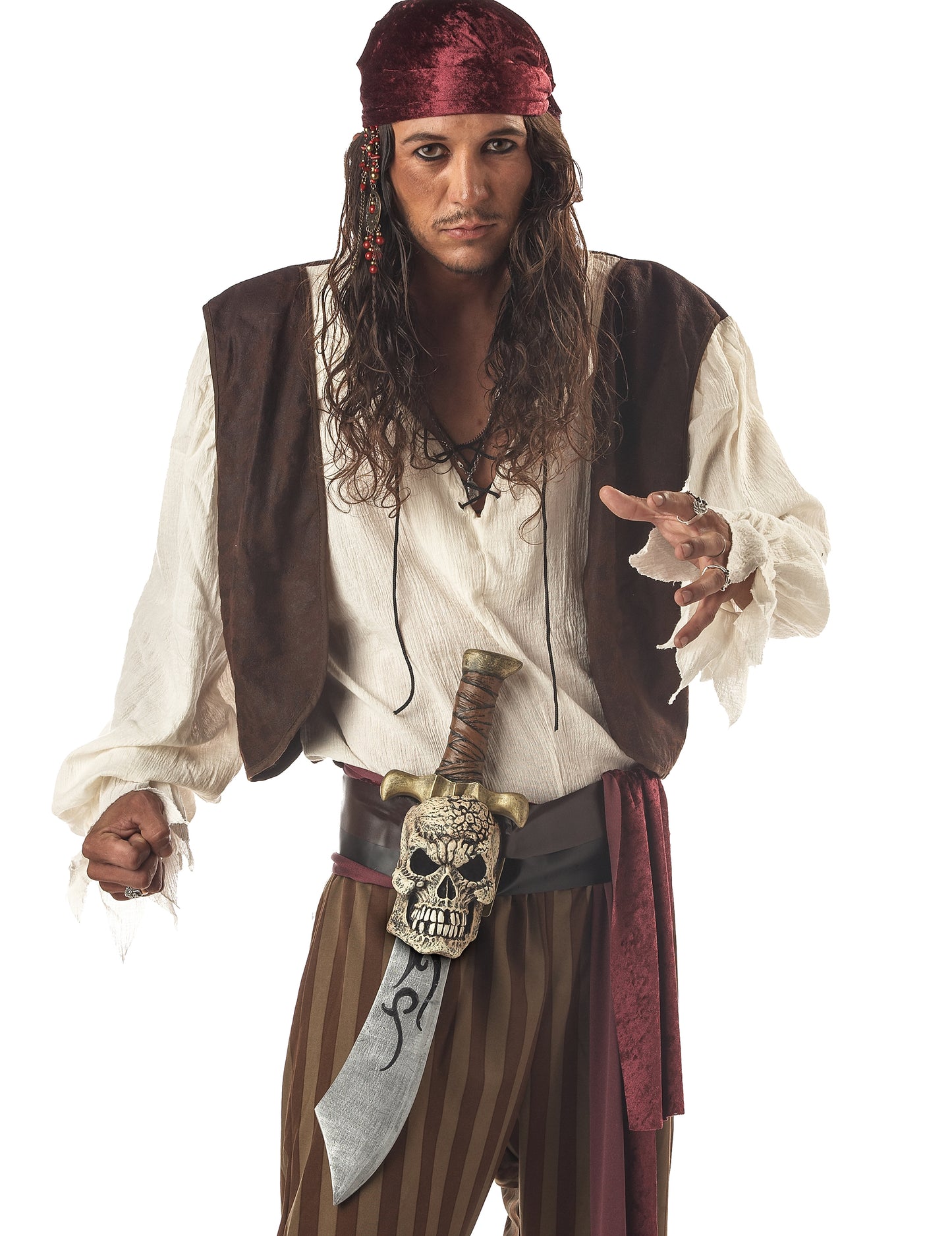 Plastový pirátský meč s pouzdrem z lebky