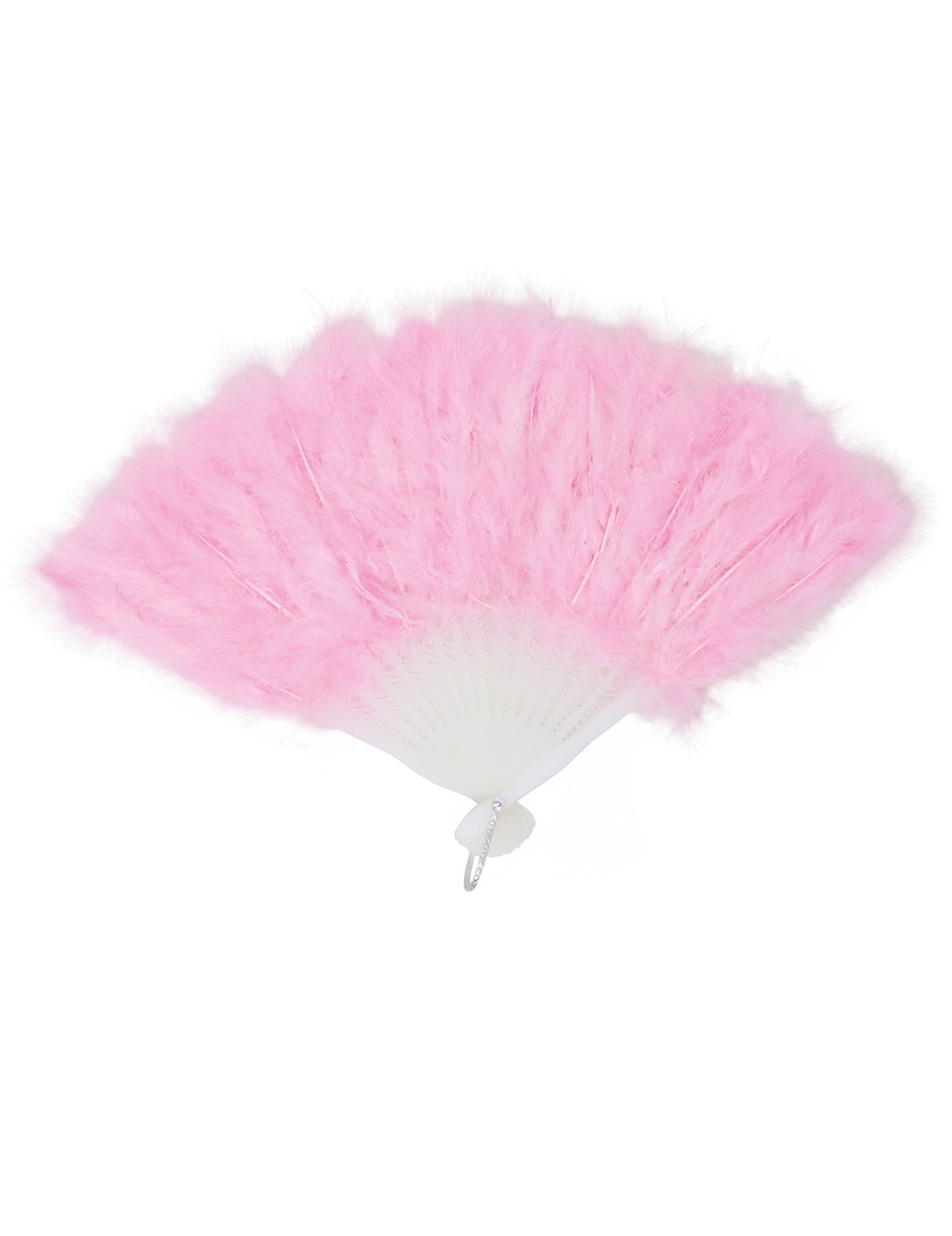 Růžový peříčkový vějíř 25 cm