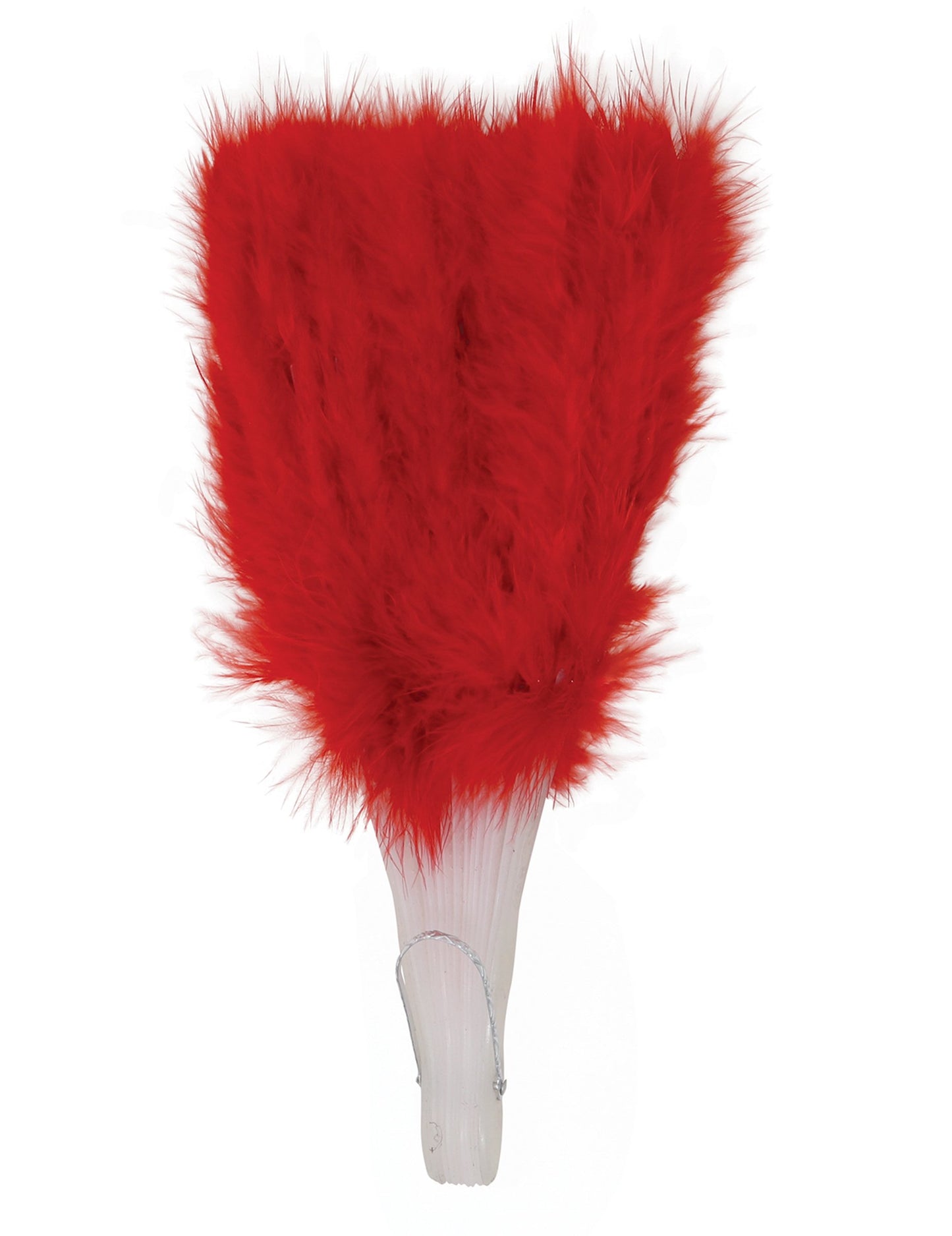 Vějíř z červeného peří 25 cm