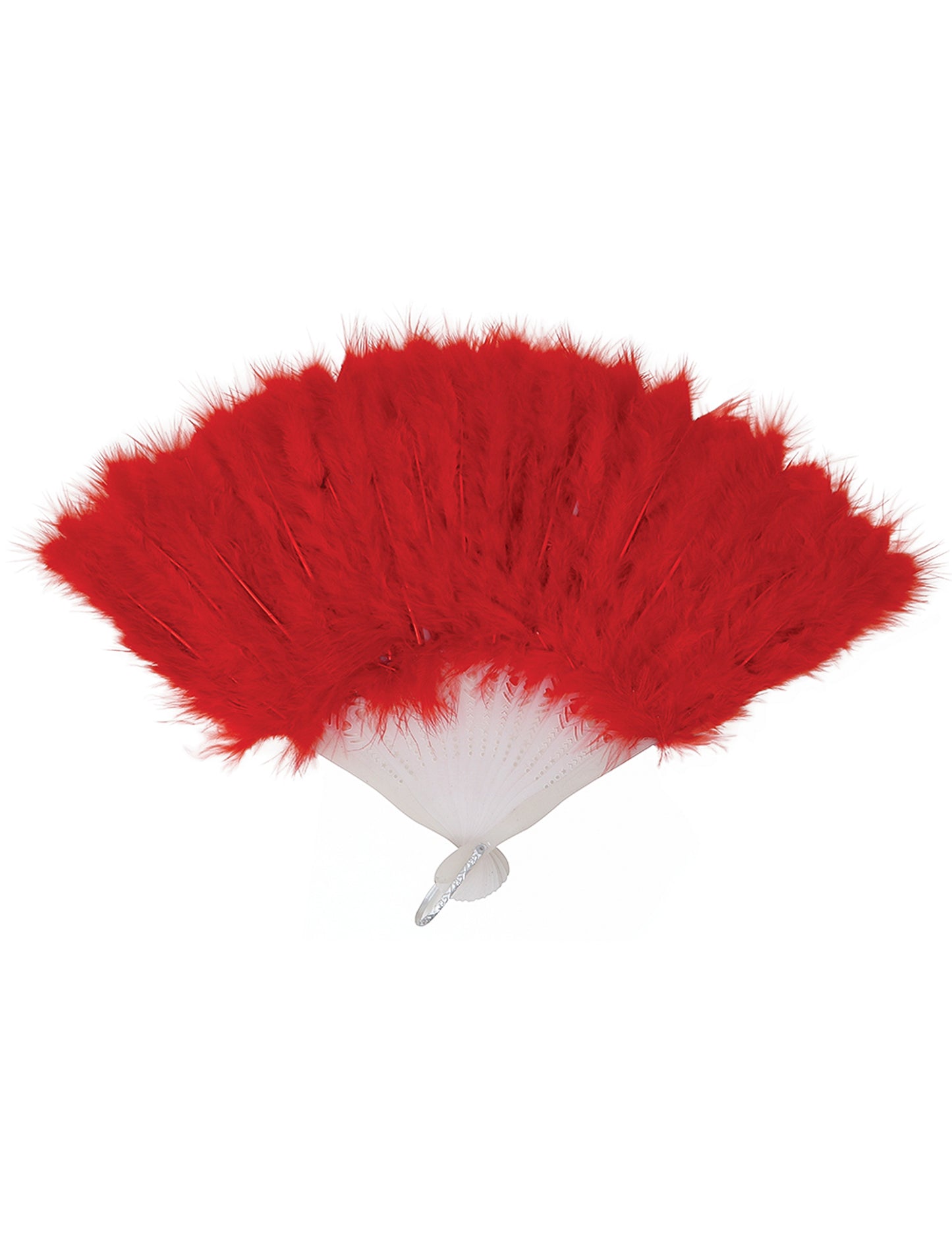 Vějíř z červeného peří 25 cm
