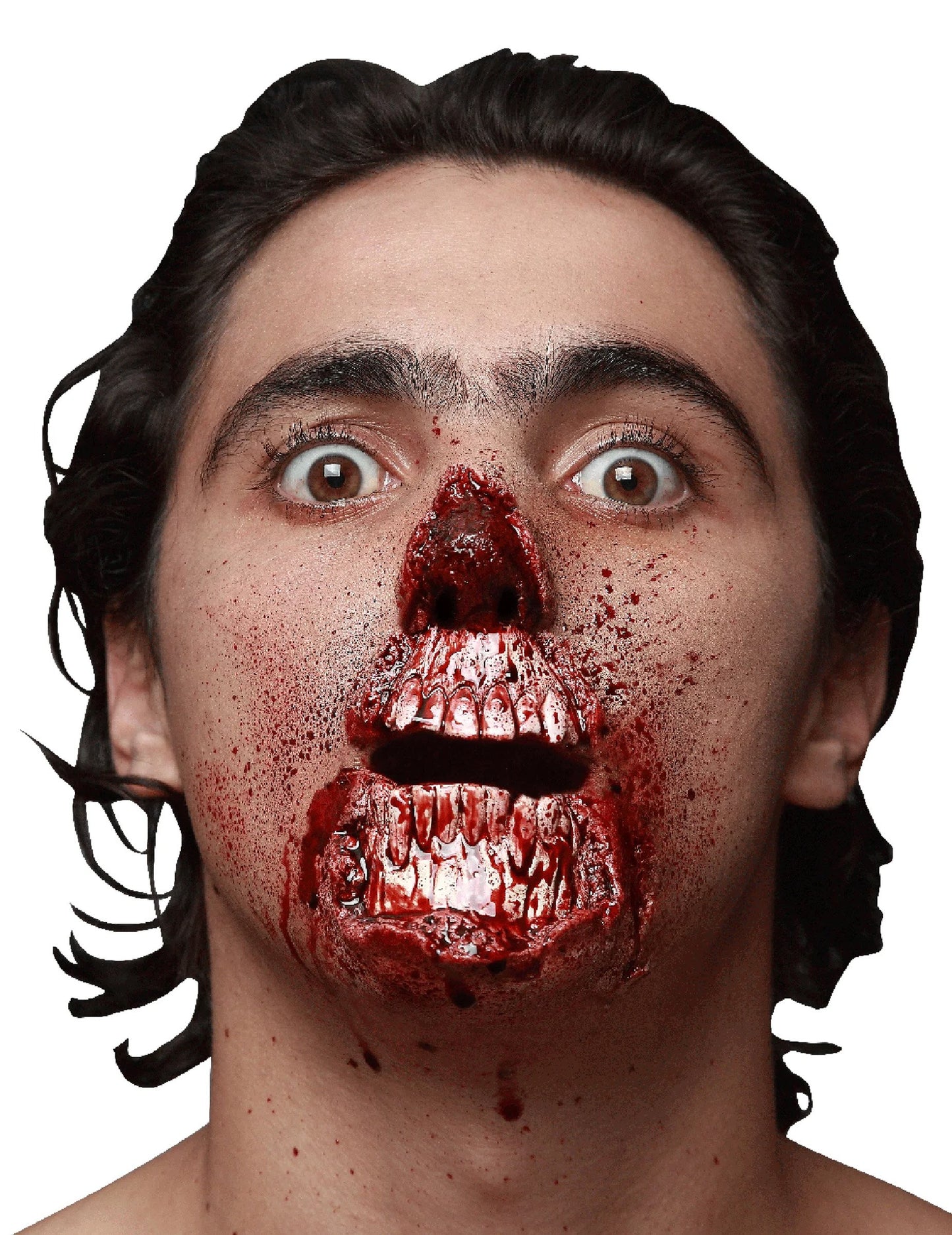 Falešné natržené poranění úst pro dospělé na Halloween