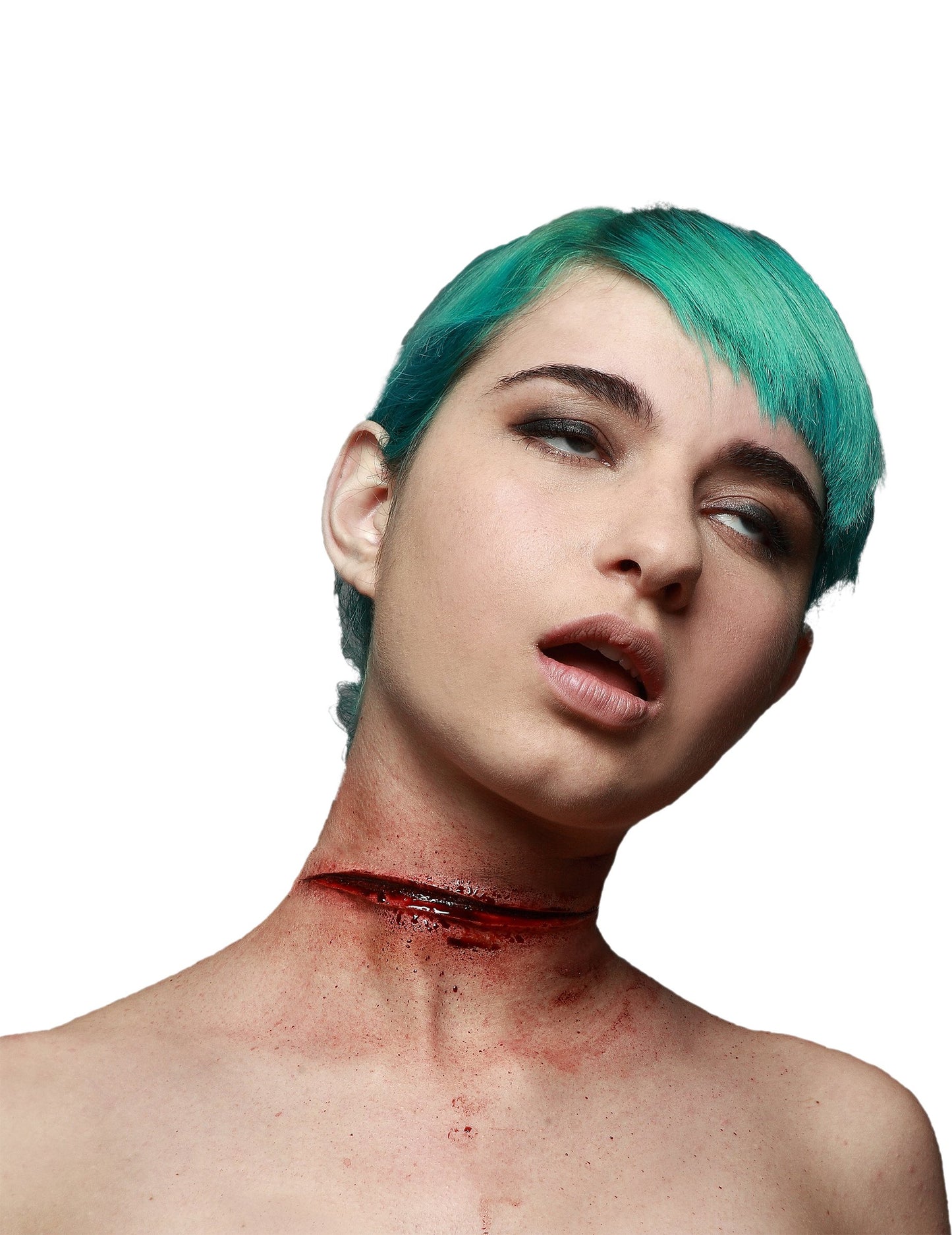 Falešné podříznuté zranění hrdla pro dospělé na Halloween