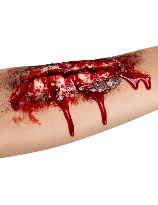 Krvavá falešná otevřená rána na předloktí pro dospělé
