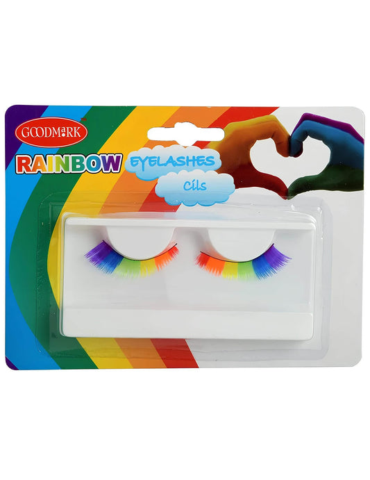 Emballage sous blister des faux cils courts multicolores pour adulte arc-en-ciel
