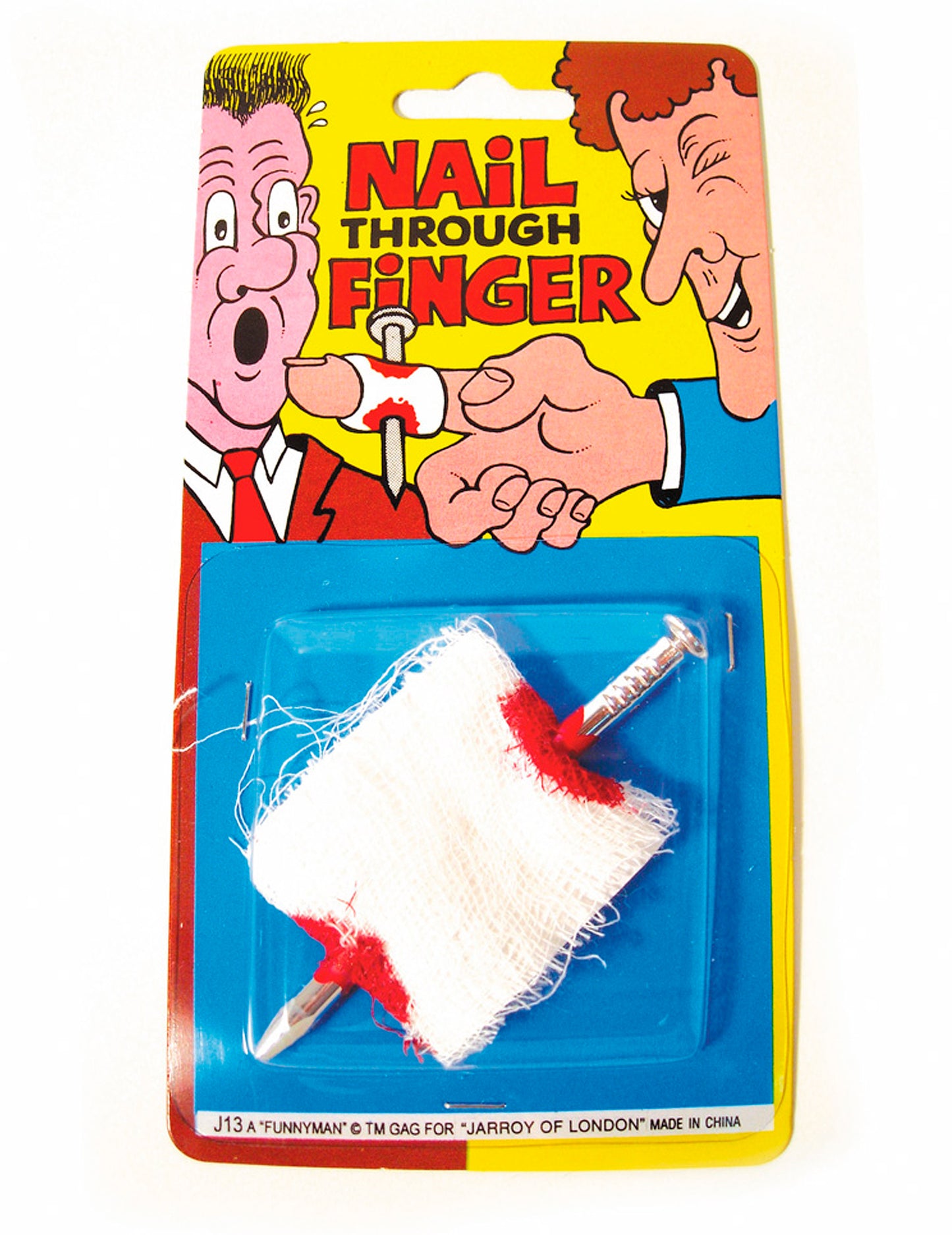 Falešný hřebík v prstu - žertovné předměty