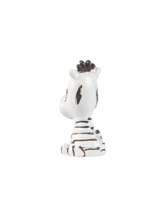 Vue de dos de la figurine en résine zèbre décoratif safari