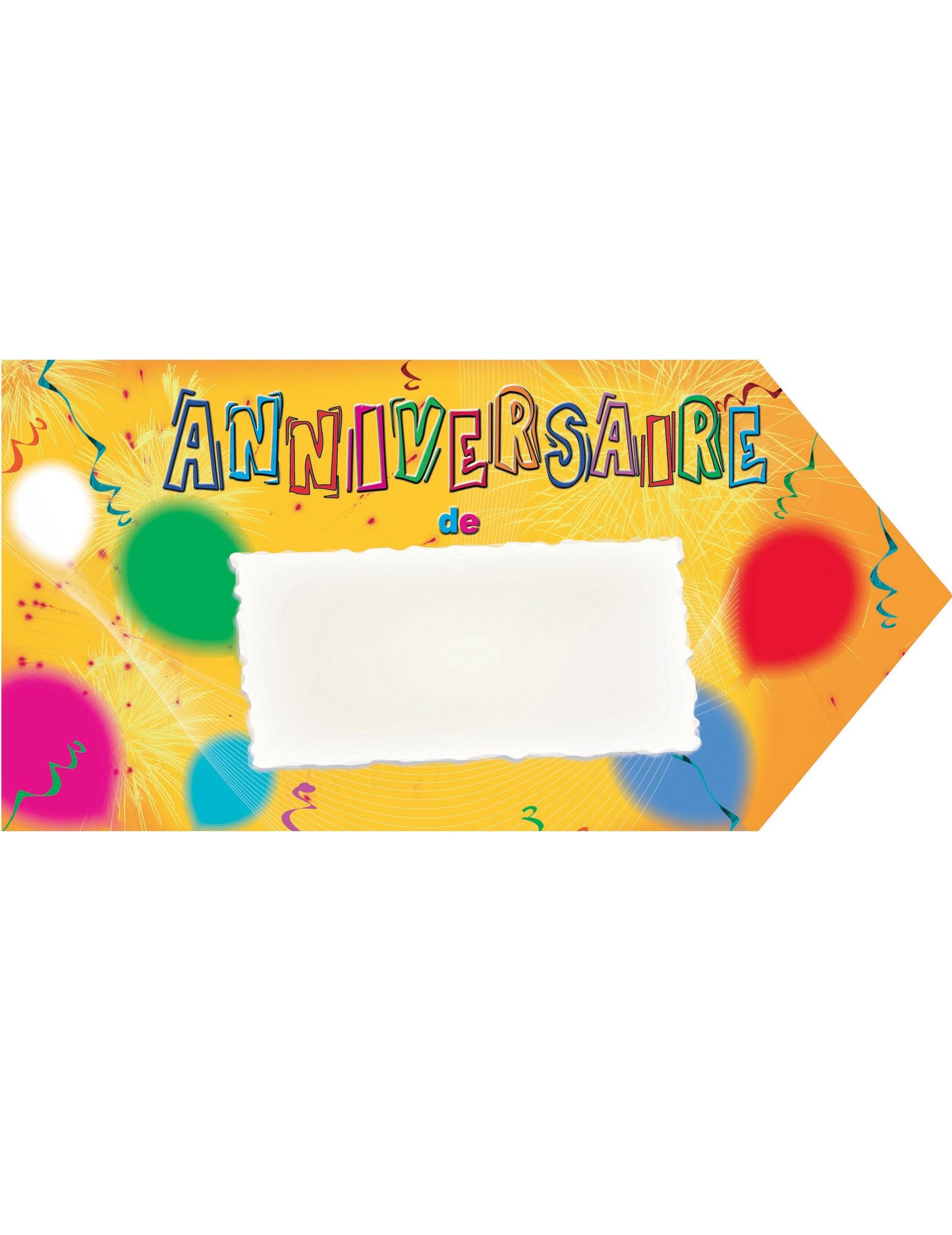 Narozeninový nápis šipka