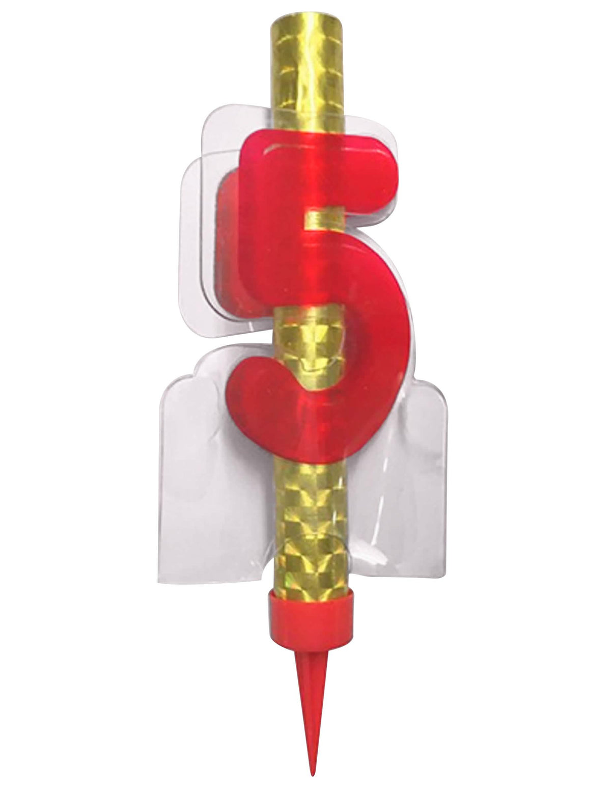Světelná fontána číslo 5 na červená dort