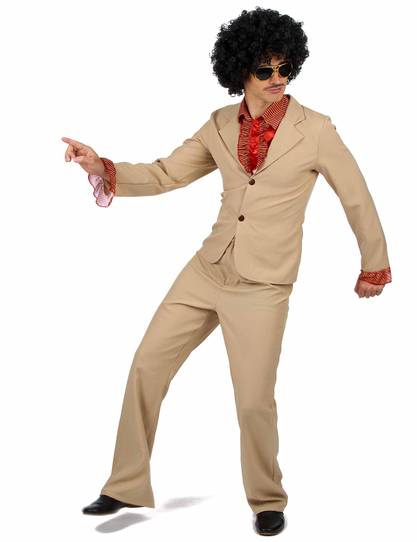 Pánský béžový volánkový disko kostým