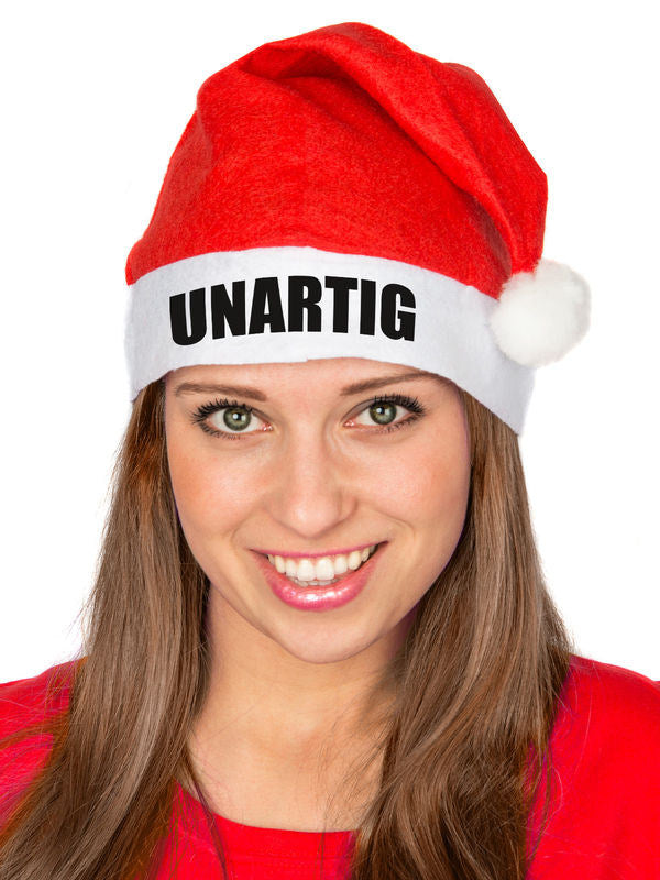 Vtipná vánoční čepice UNARTIG červenobílá Santa čepice