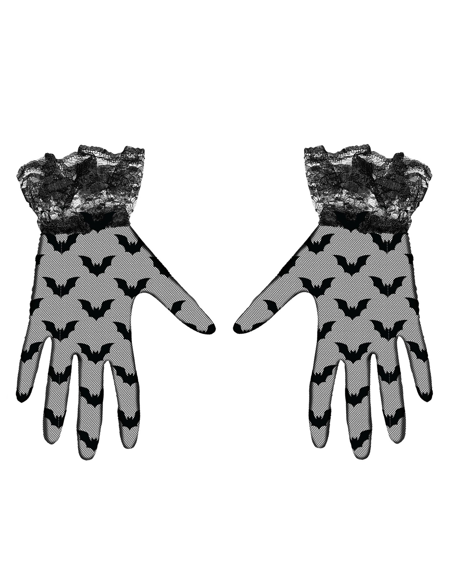 Vue de face des gants courts chauve-souris pour adulte