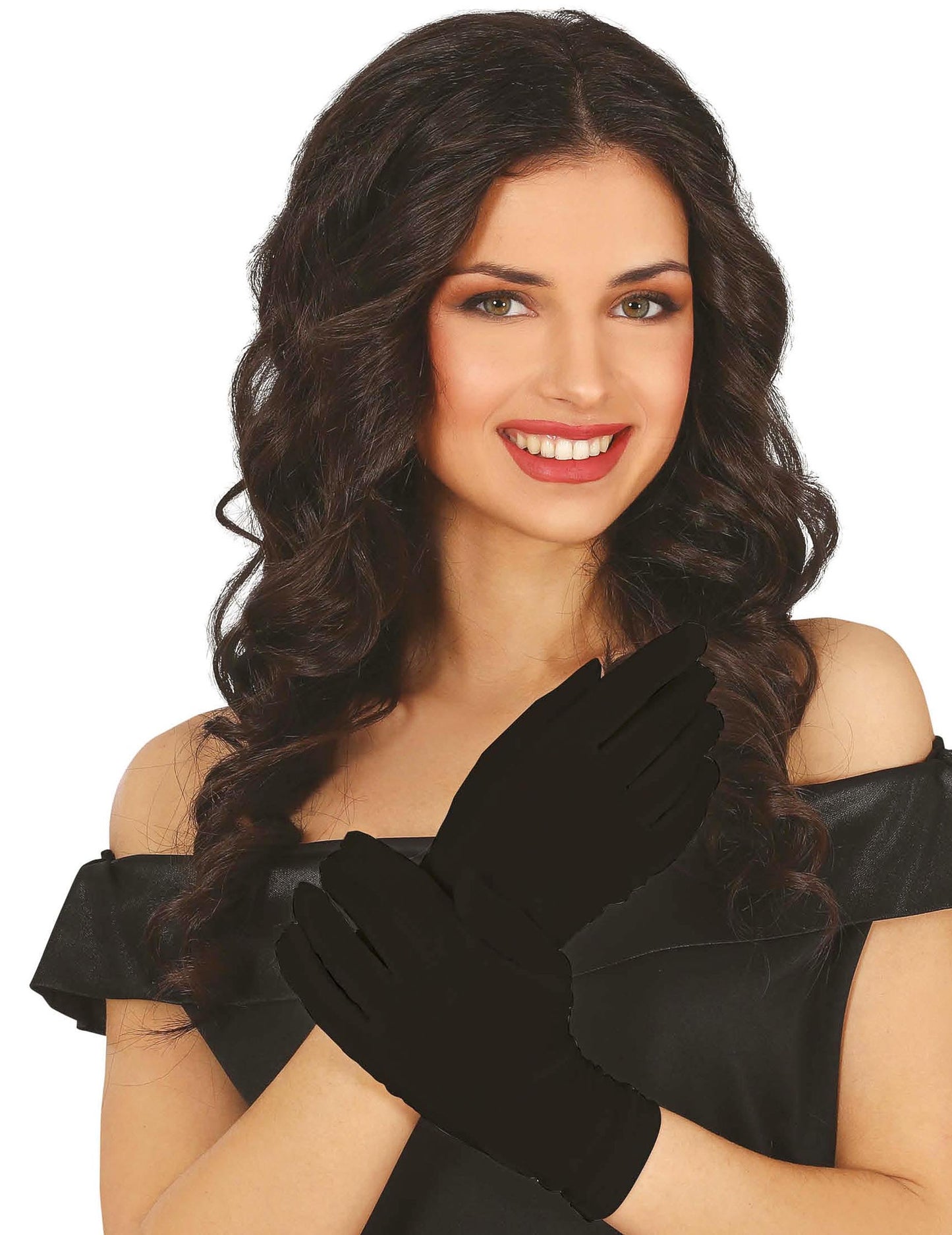 Černé krátké rukavice pro dospělé