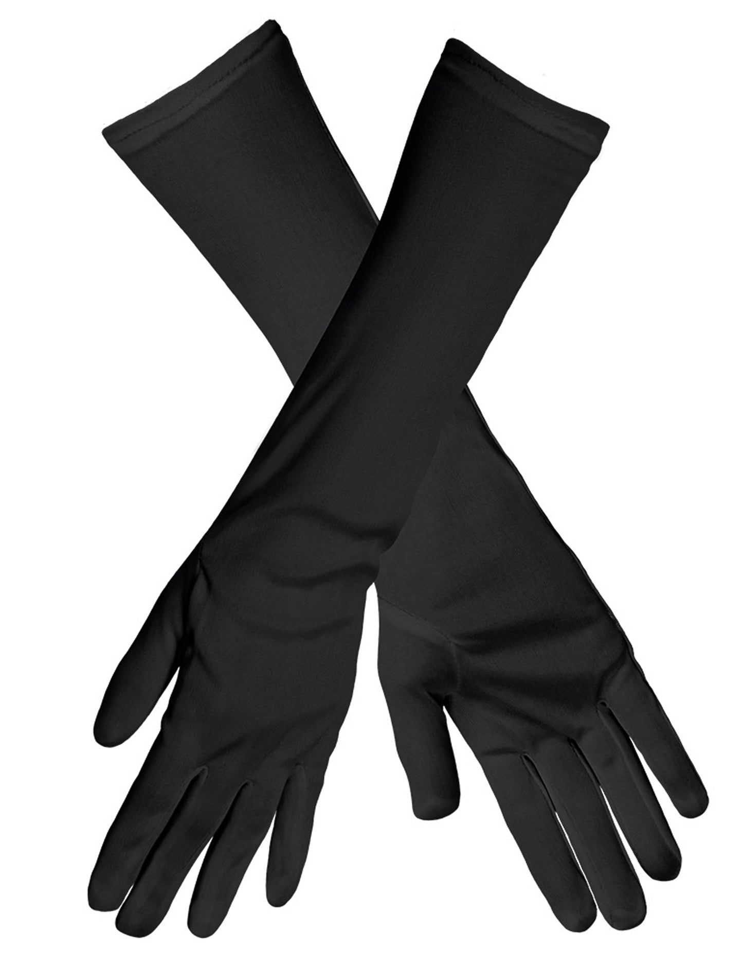 Dlouhé černé rukavice pro dospělé 40 cm