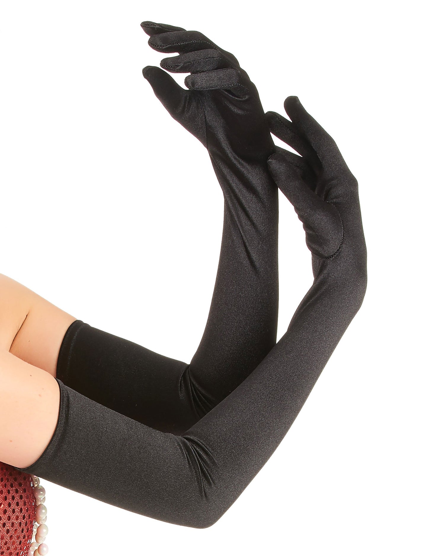 Dlouhé černé rukavice pro dospělé, velikost 60 cm