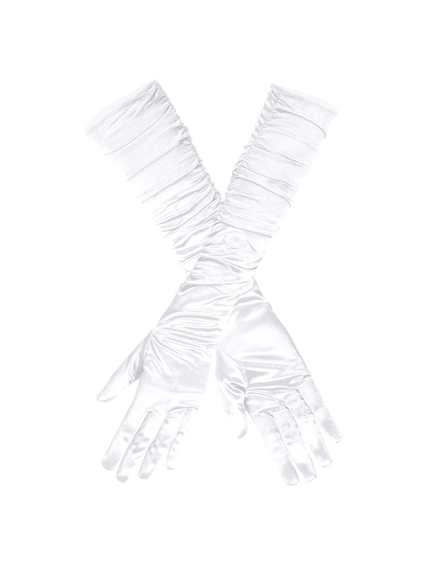 Dámské dlouhé bílé saténové rukavice