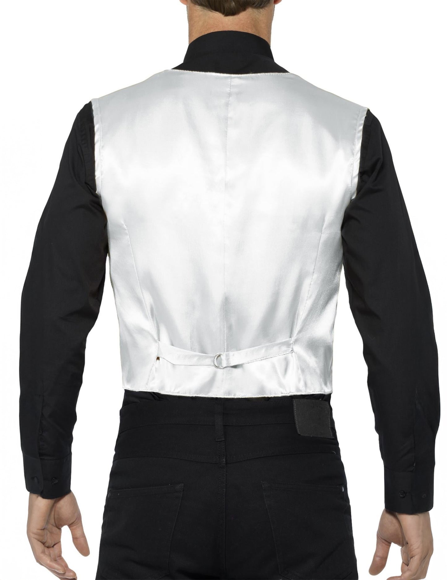 Stříbrná flitrovaná vesta pro dospělé