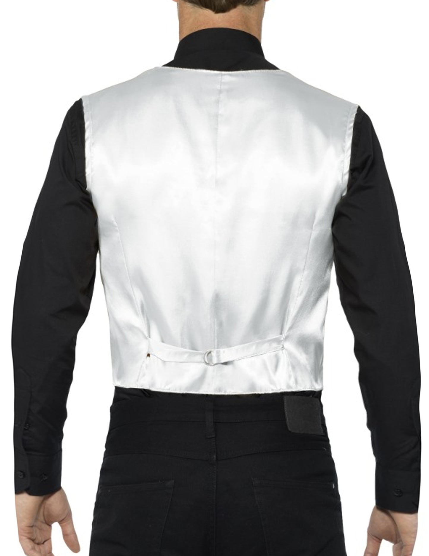 Stříbrná flitrovaná vesta pro dospělé