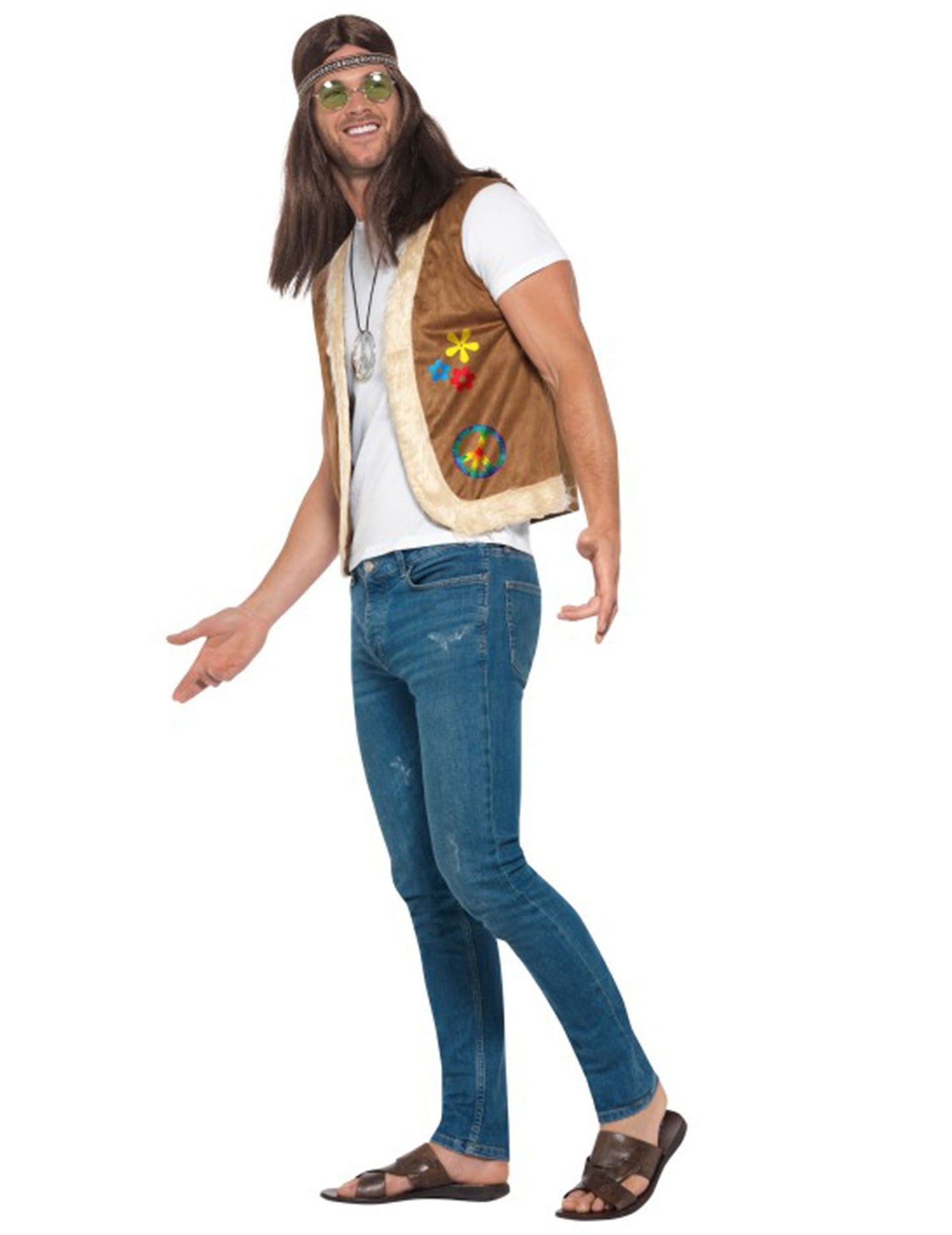 Kožešinová vesta pro dospělé hippie