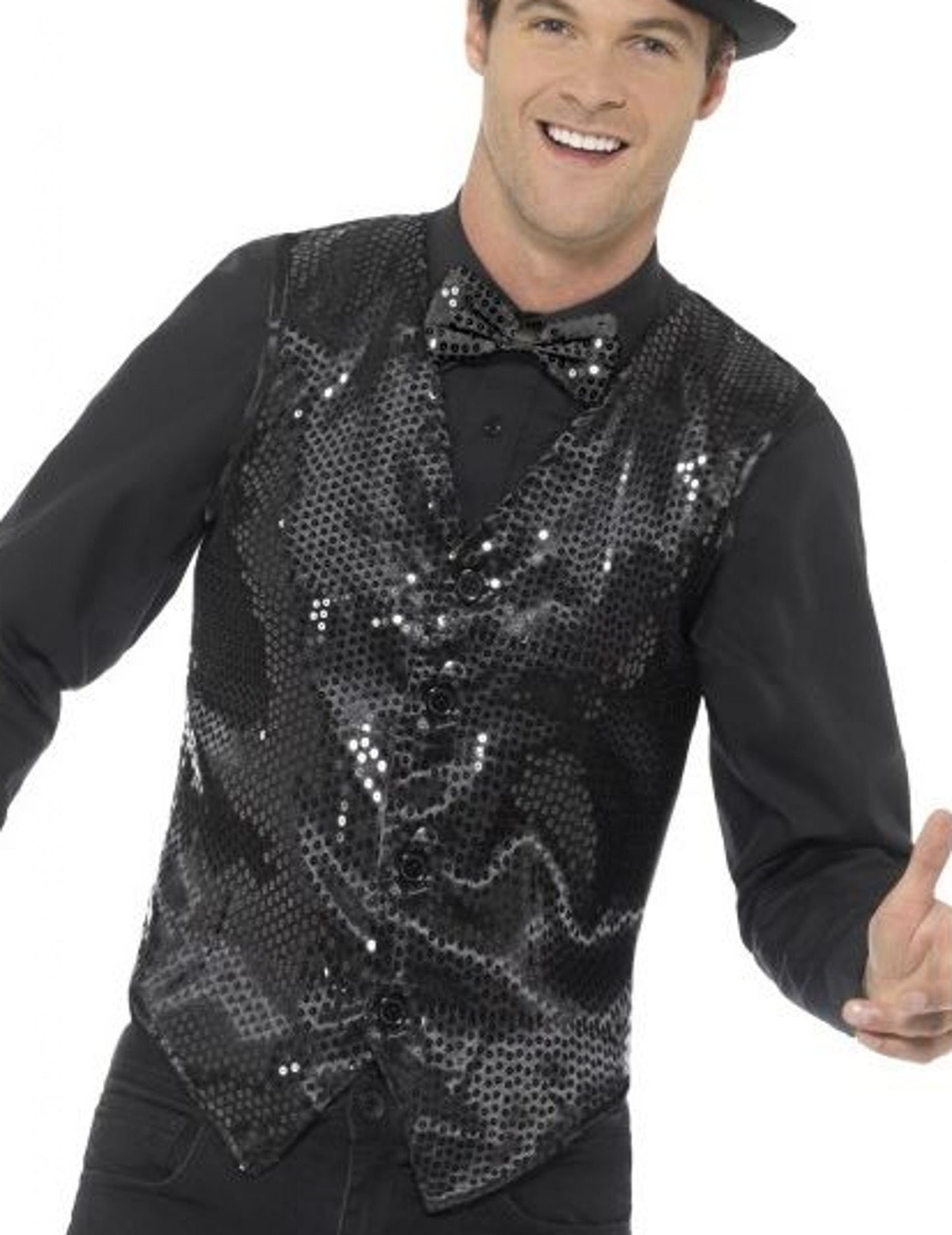 Dospělá černá flitrovaná vesta