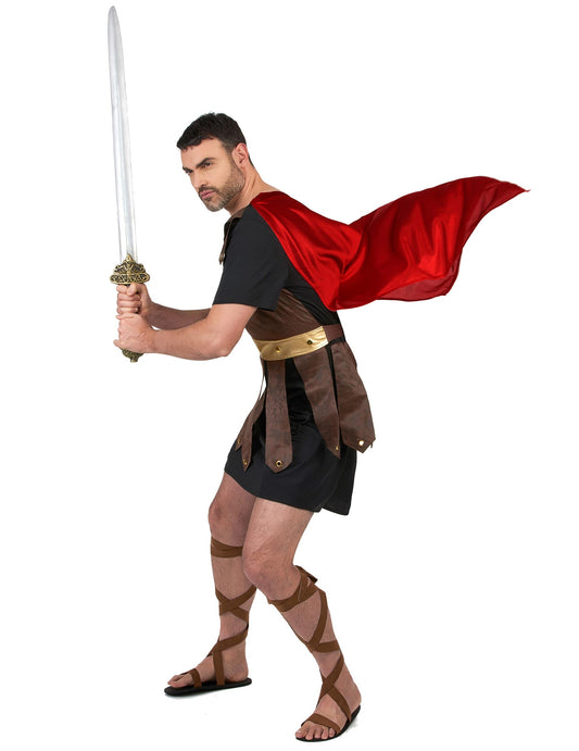 Vue de profil du déguisement de guerrier gladiateur pour homme