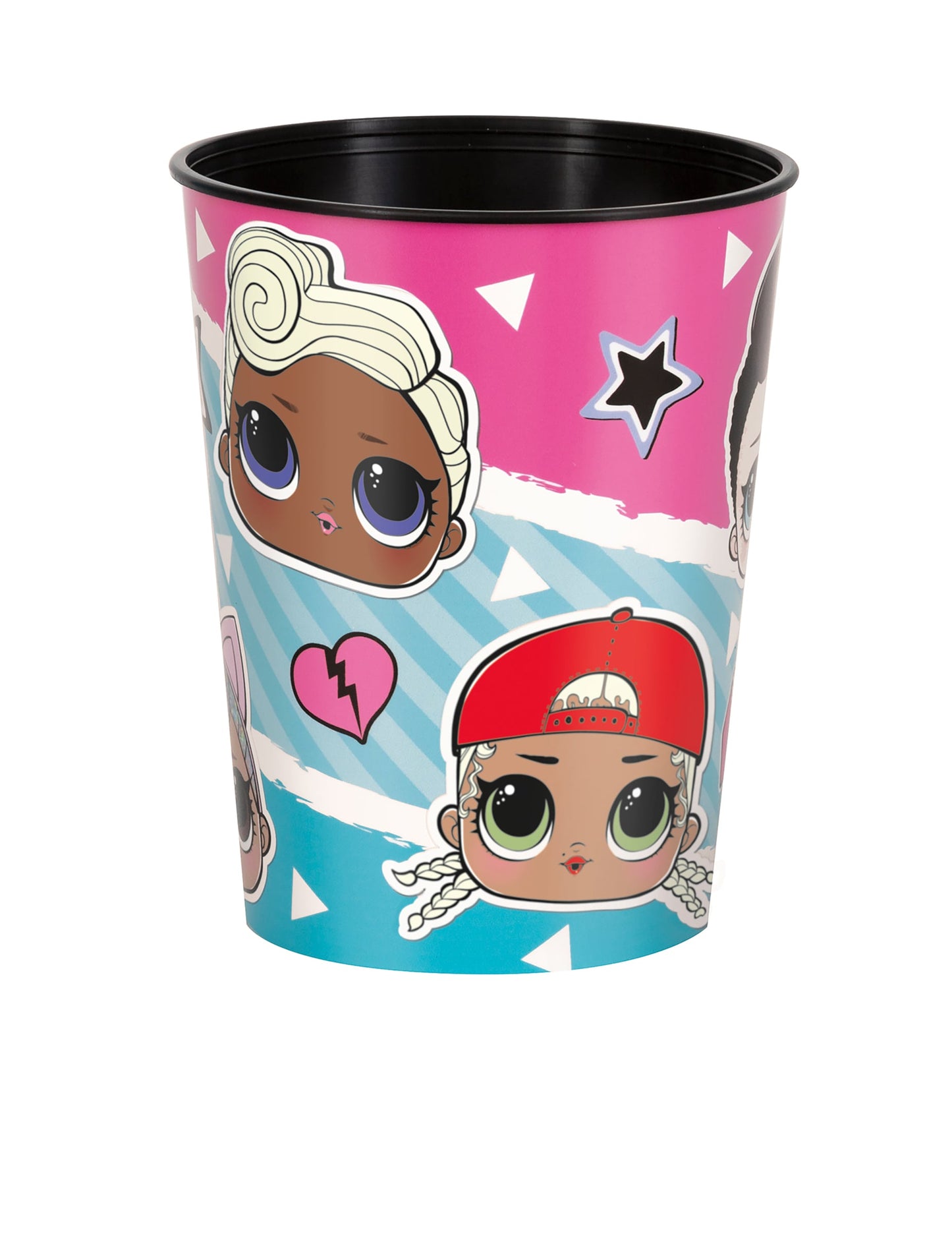 Gobelet en plastique réutilisable LOL Surprise pour enfant rose et bleu