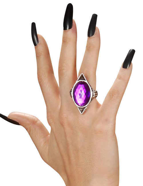 Gotický prsten s fialovým kamenem