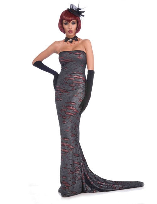 Dámský šedý gotický kostým upírky