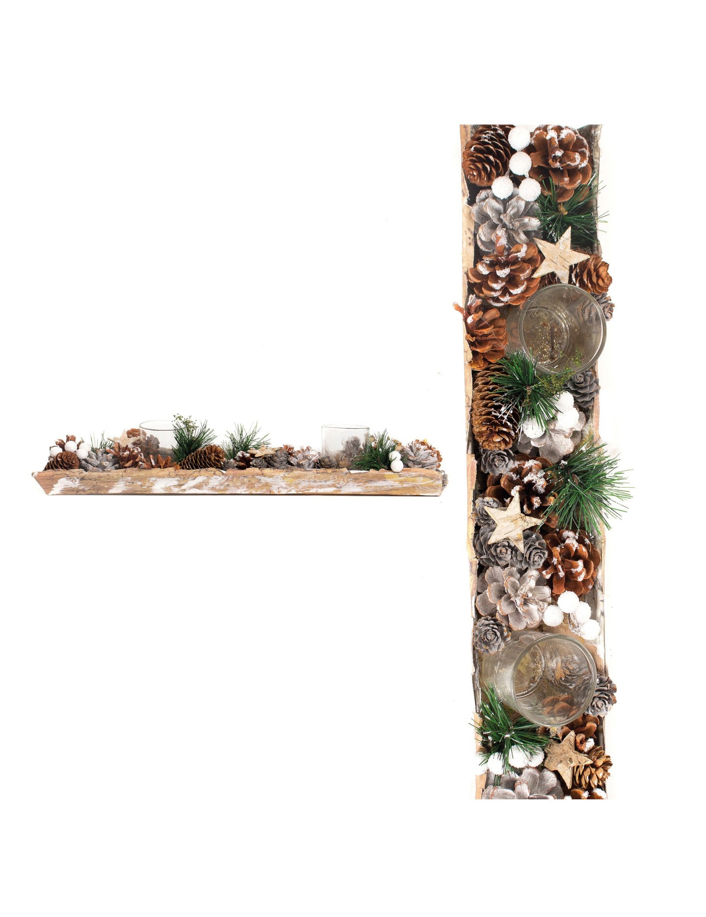 Velký svícen z borovice šišky 45 cm Vánoce