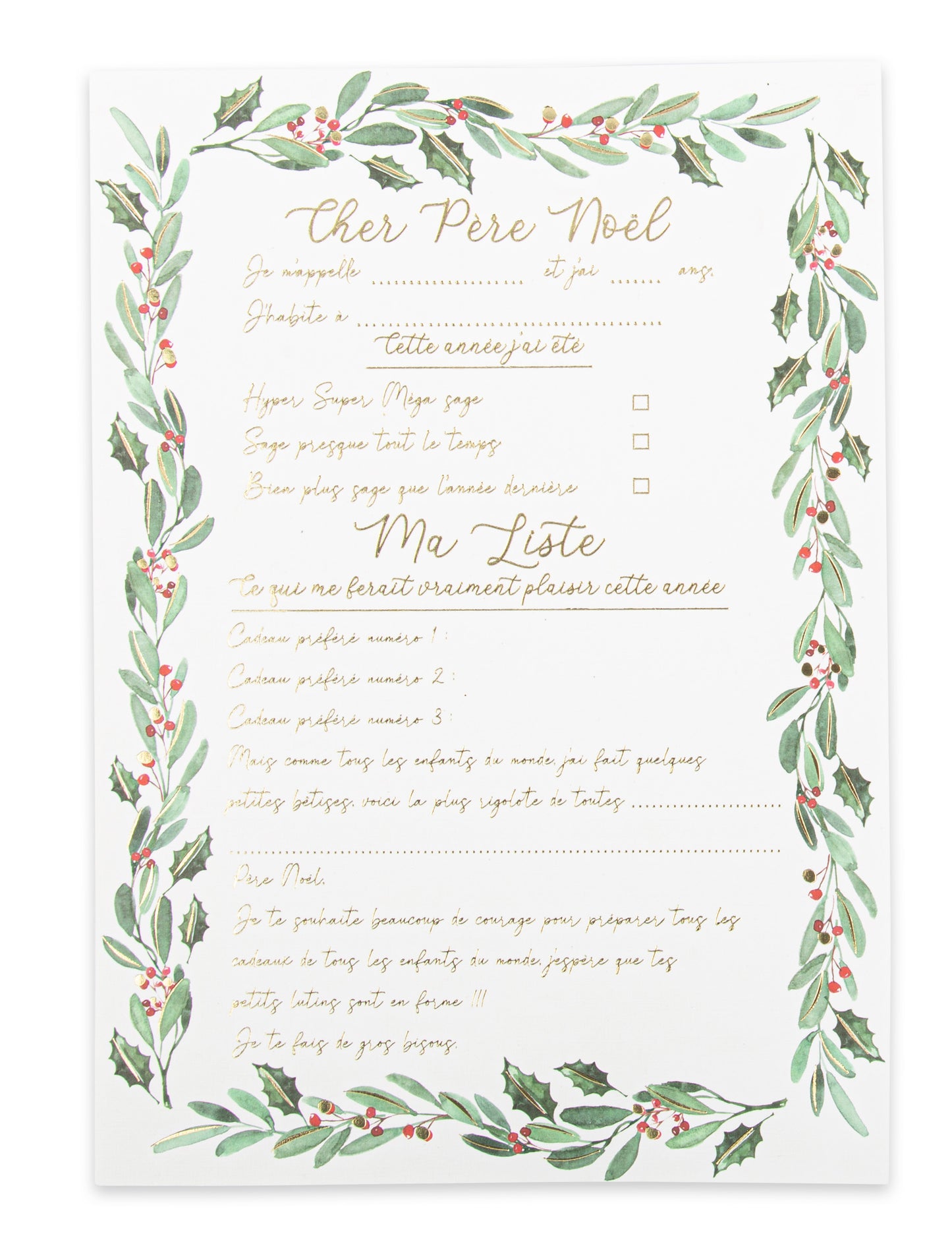 Velký dopis pro Ježíška s obálkou Tradi Chic 21 x 28,5 cm