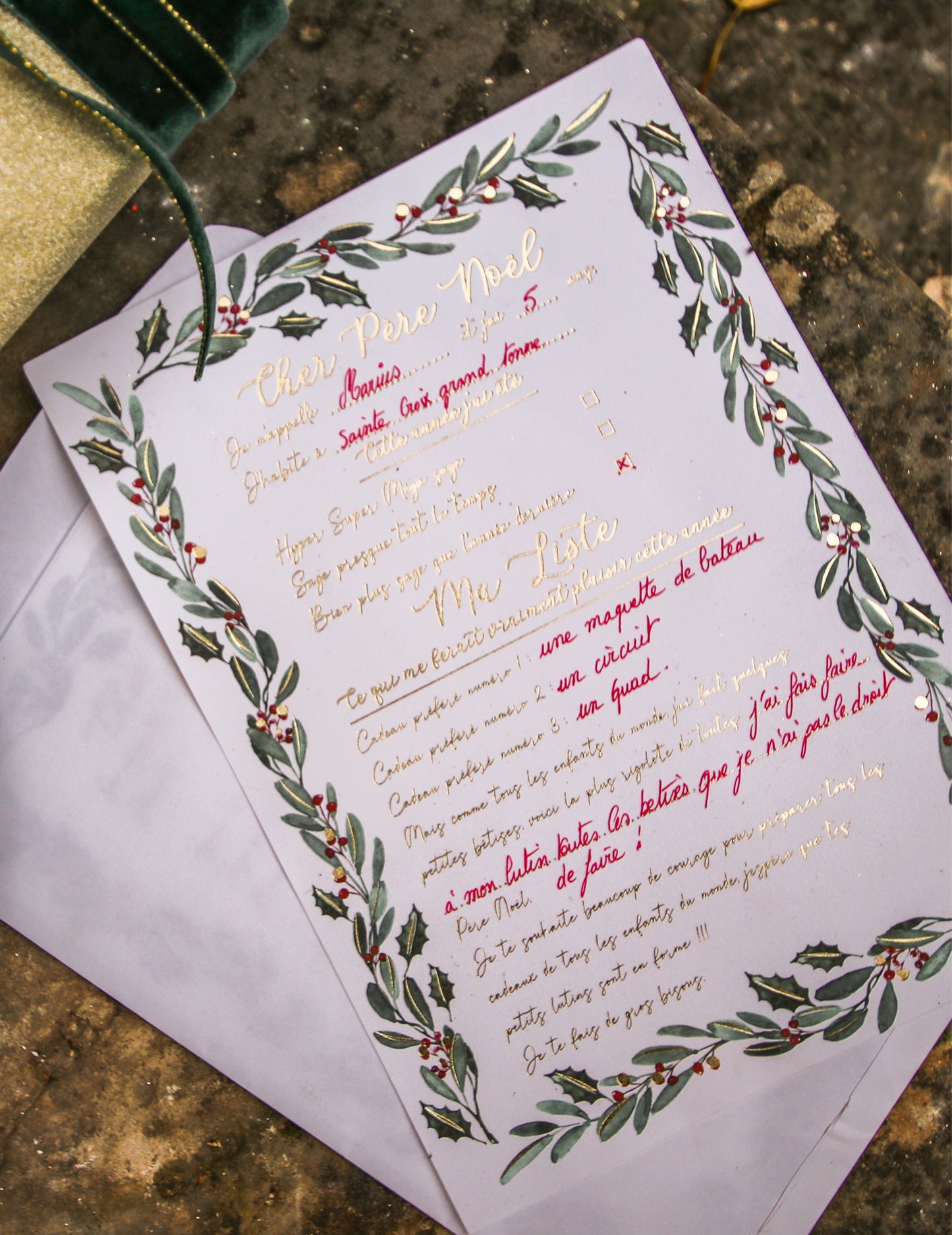 Velký dopis pro Ježíška s obálkou Tradi Chic 21 x 28,5 cm