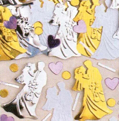 Konfety ženich a nevěsta, svatební dekorace, vícebarevné, 14g