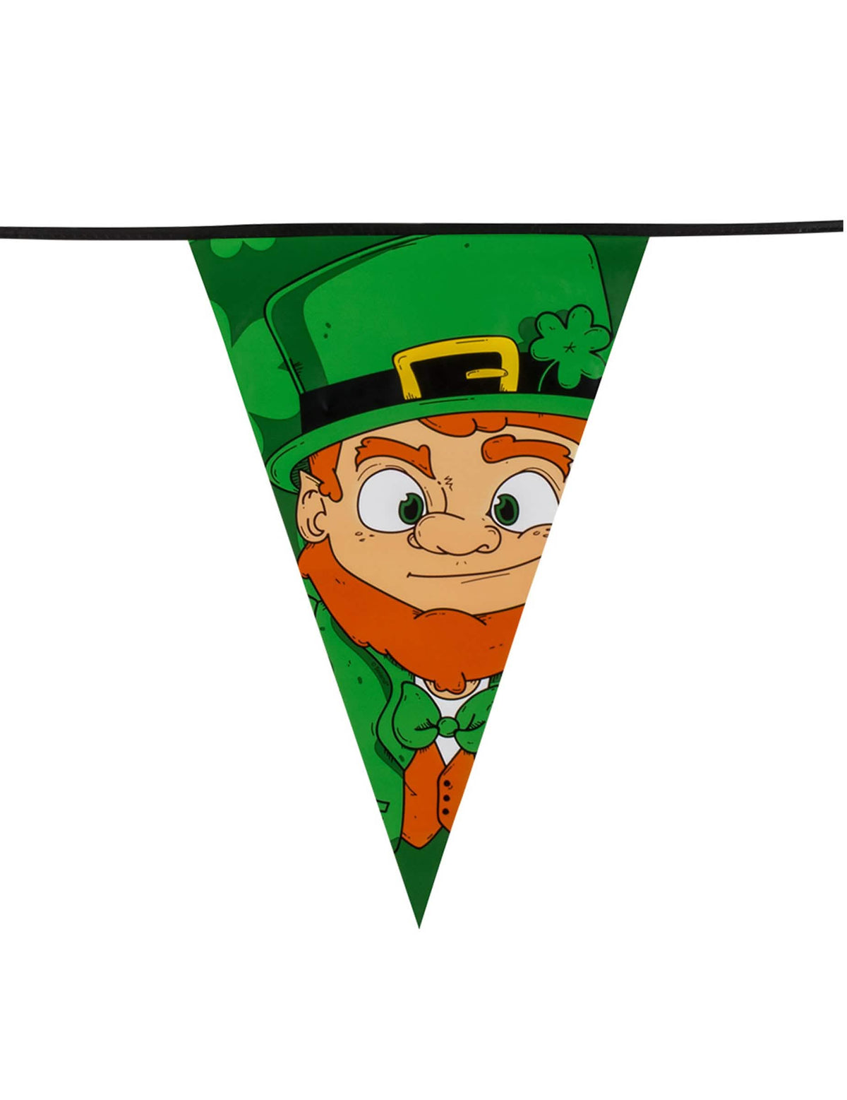 Detail praporku s leprechaunem z praporkového girlandy svatý patrik