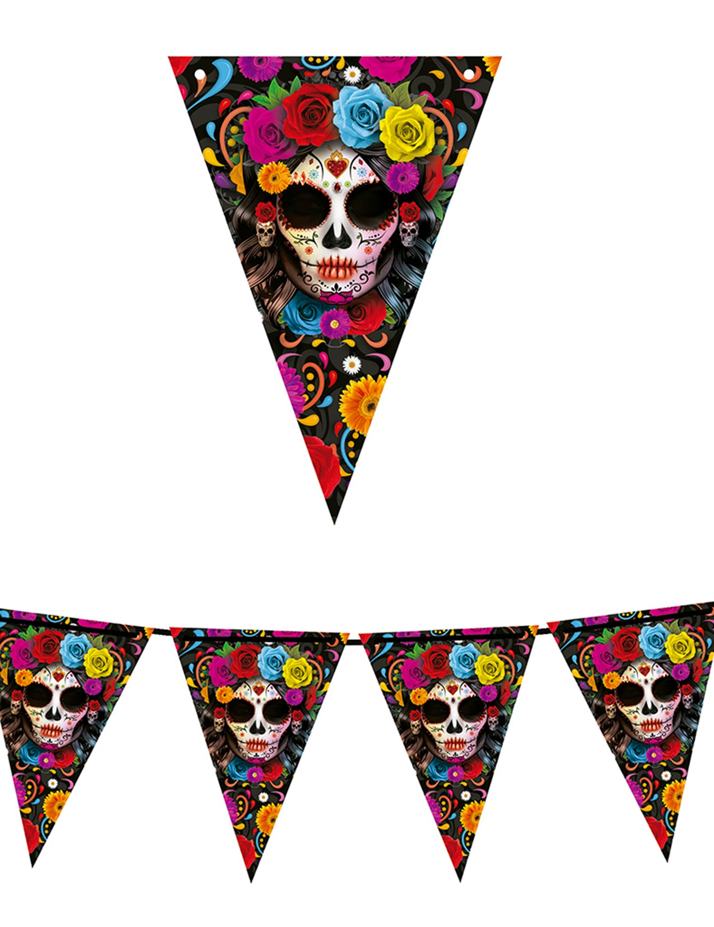 Fanions Garland Cartina dia de los muertos