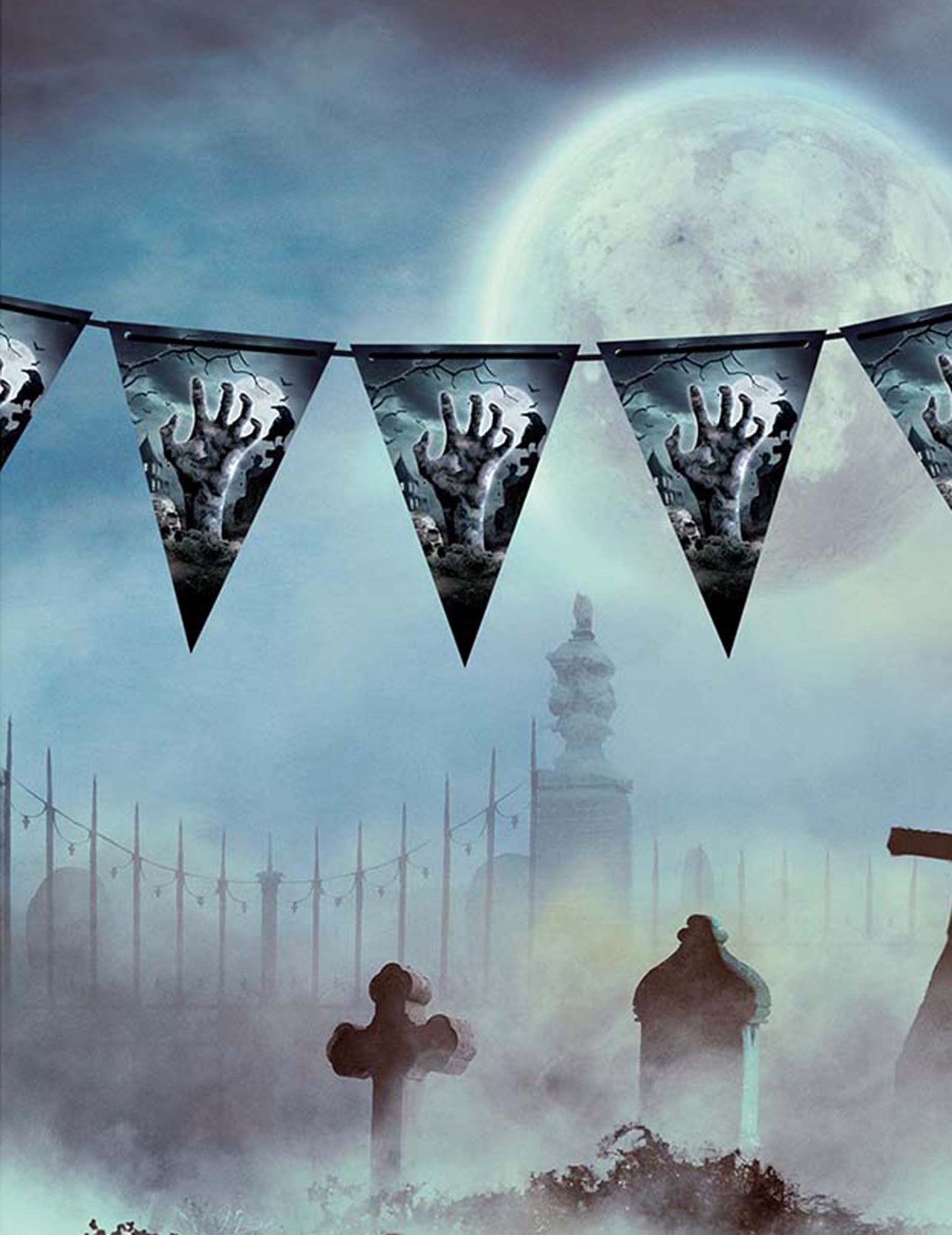 Hřbitov Vracející se vlaječka girlanda 300 cm