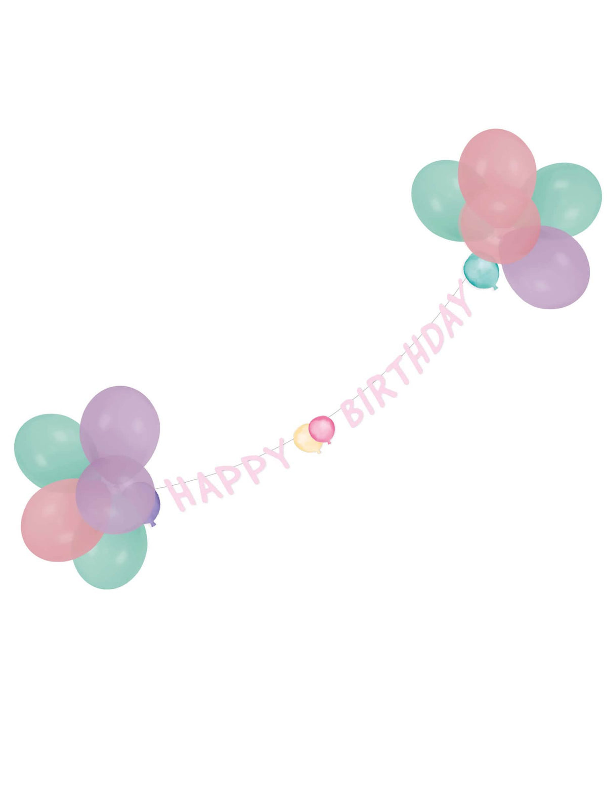 Girlanda s balónky Happy Birthday na pastelovou oslavu