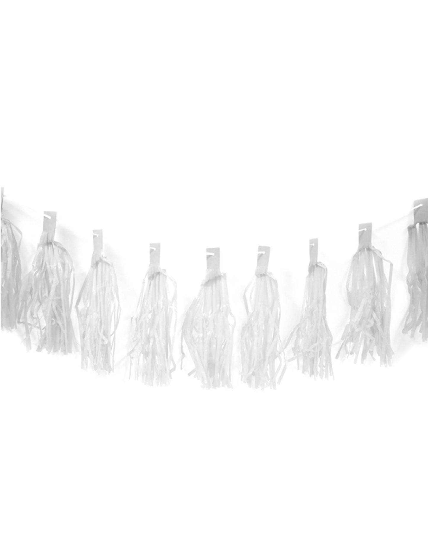 Věnec z 20 bílých střapců 4 m na párty dekorace