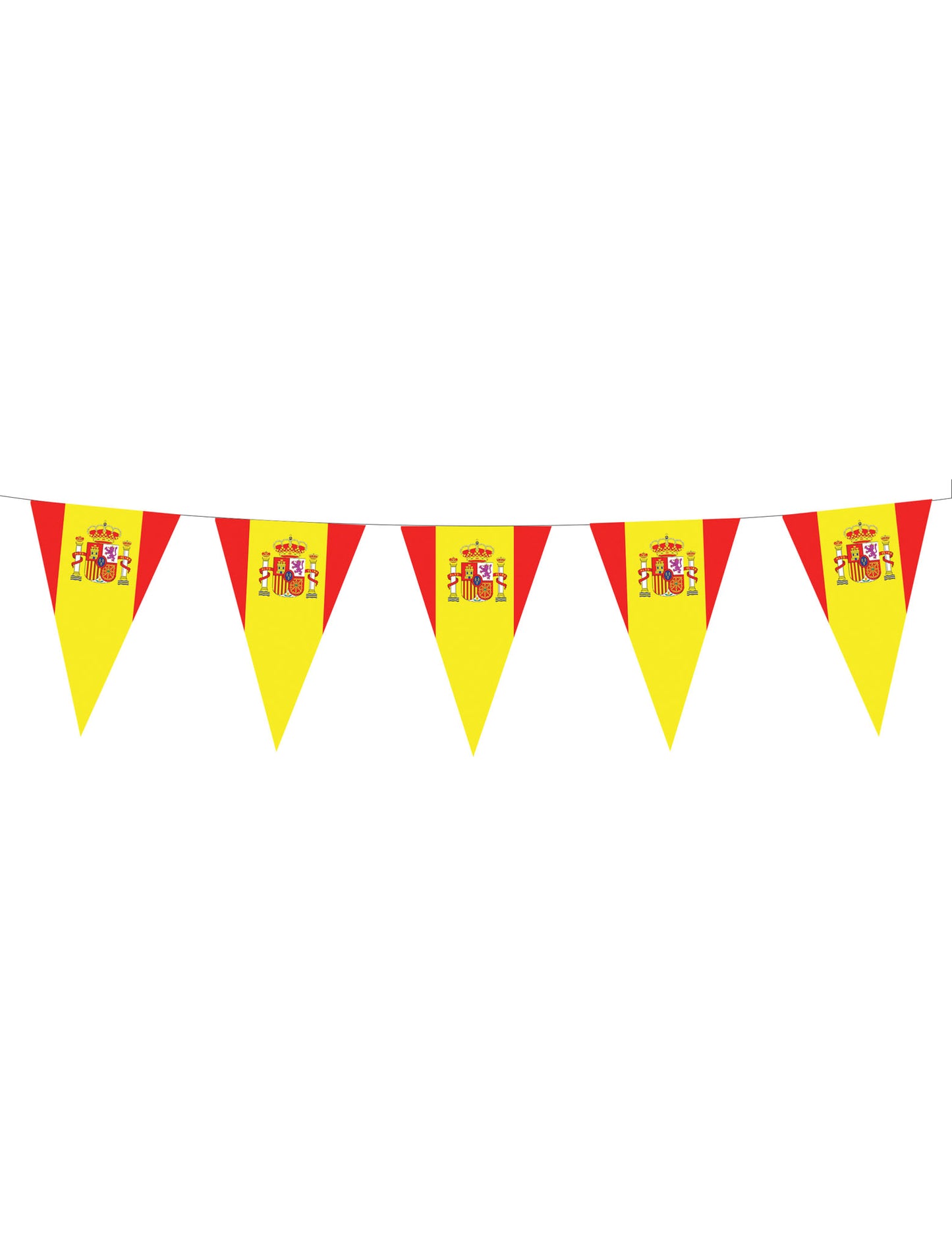 Guirlande de fanions drapeaux espagnols pour fête rouge et jaune