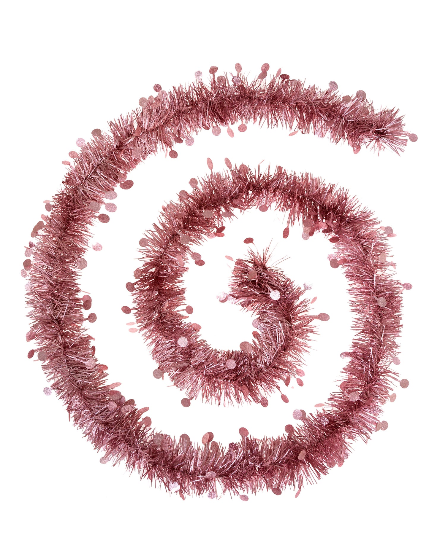 2 m růžová jiskřivá jedlová girlanda s kruhy